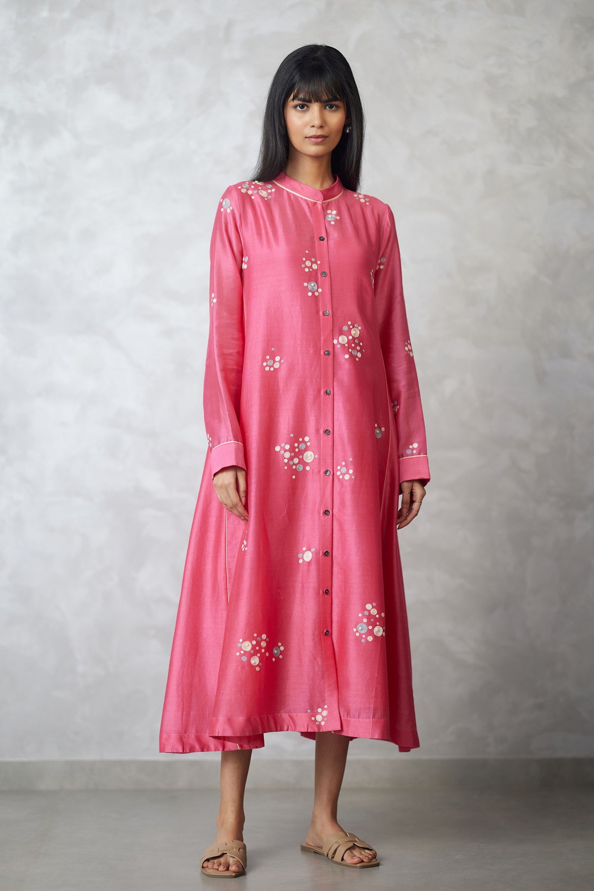 Coral Dress With Slip