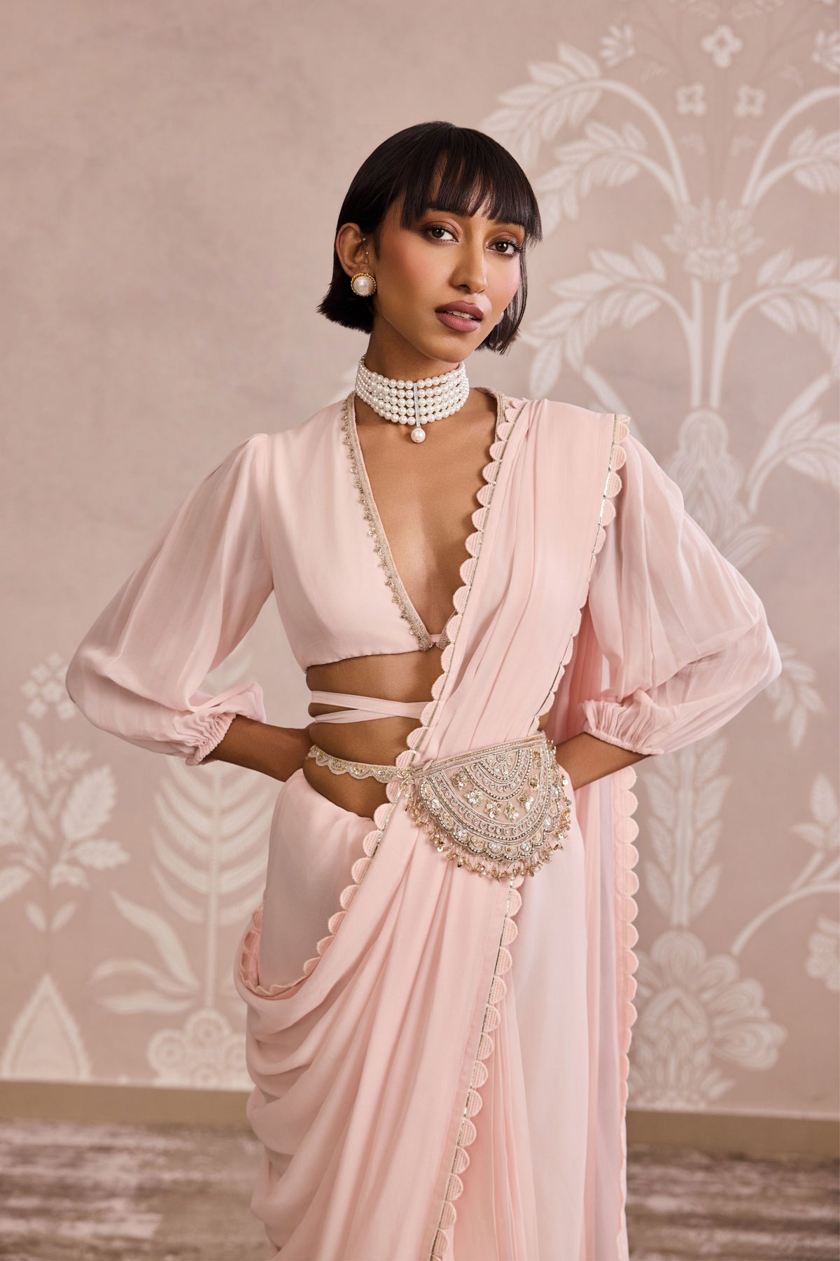 Pearl Saree Set
