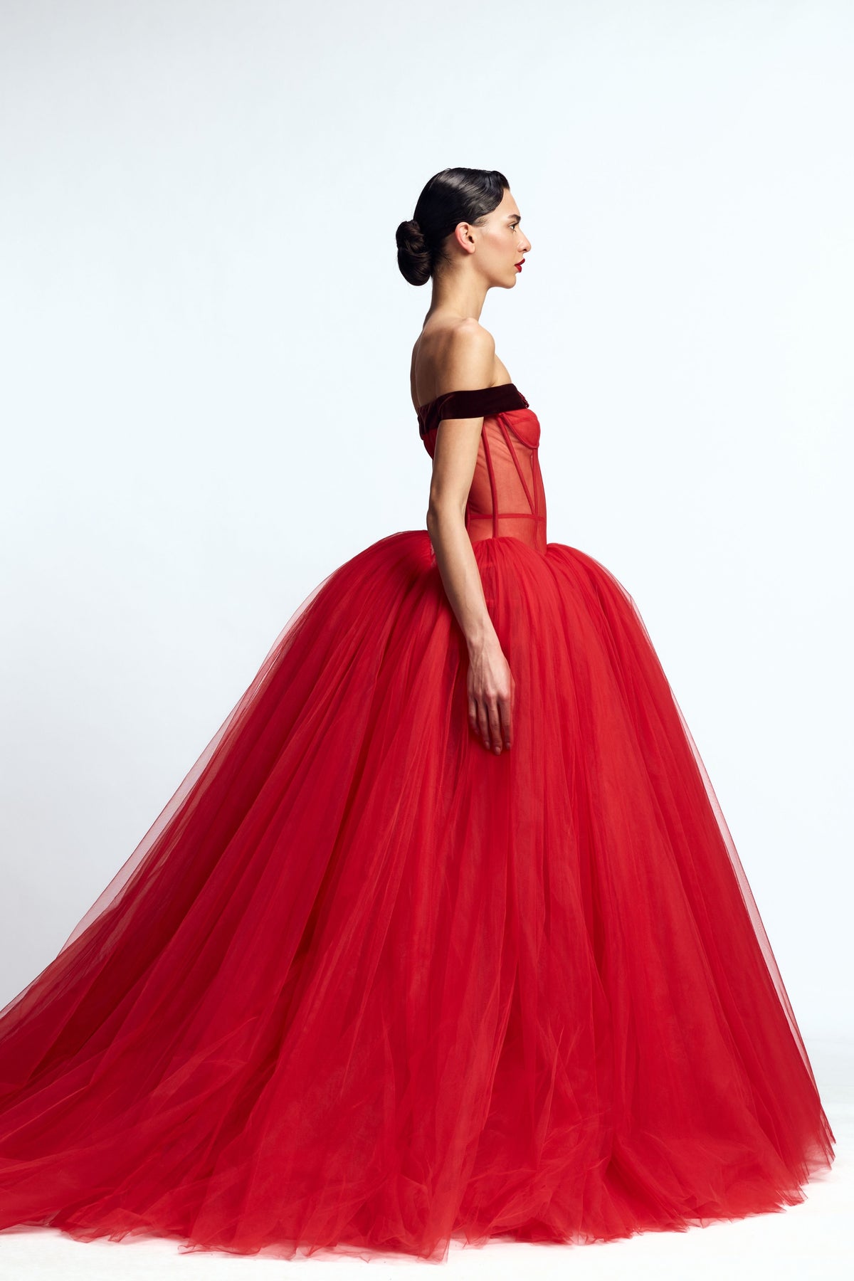 Red Corseted Gown