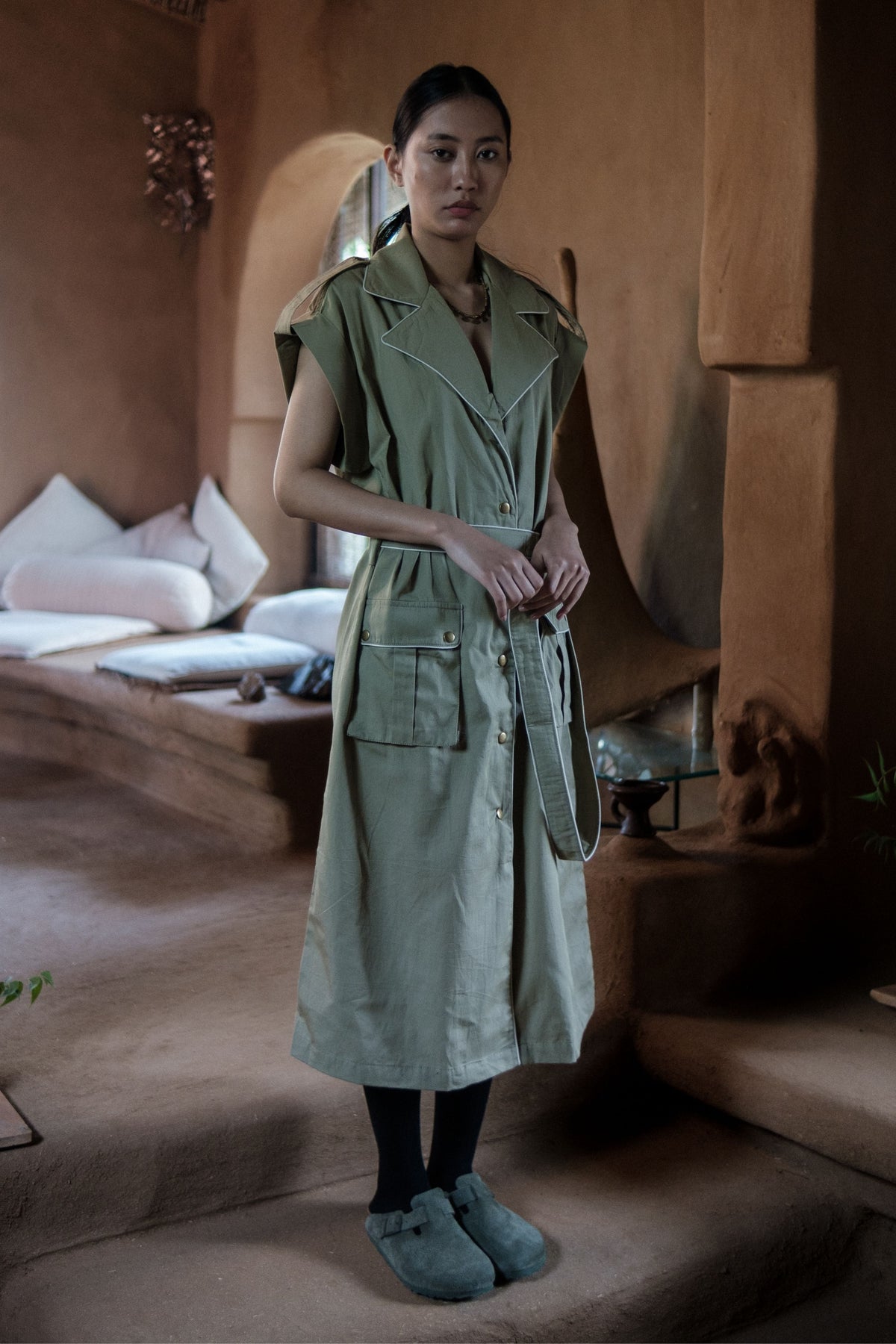 Khaki Harajuku Trench