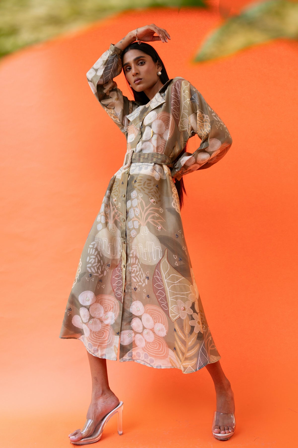 Olive Mirage Oversized Dress