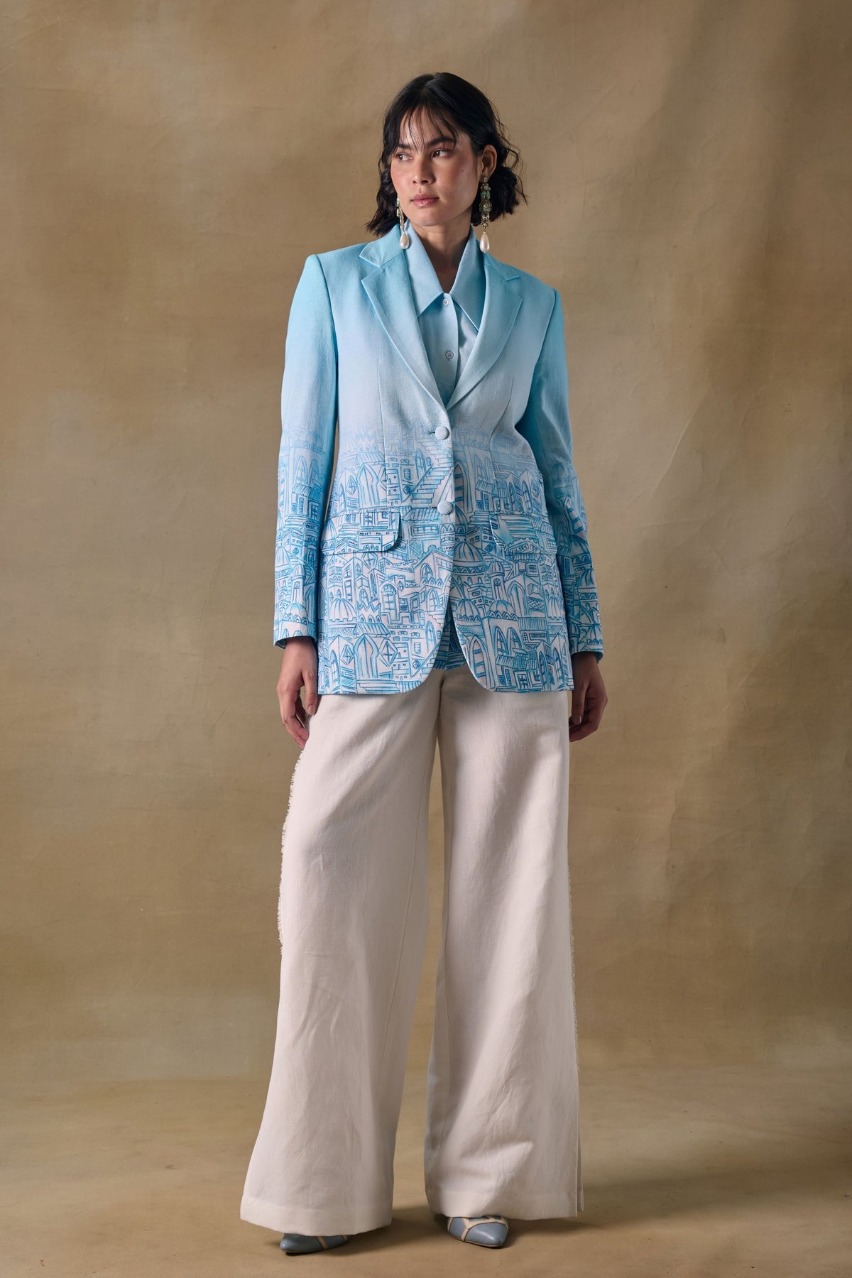 Blue Landscape Gradient Blazer