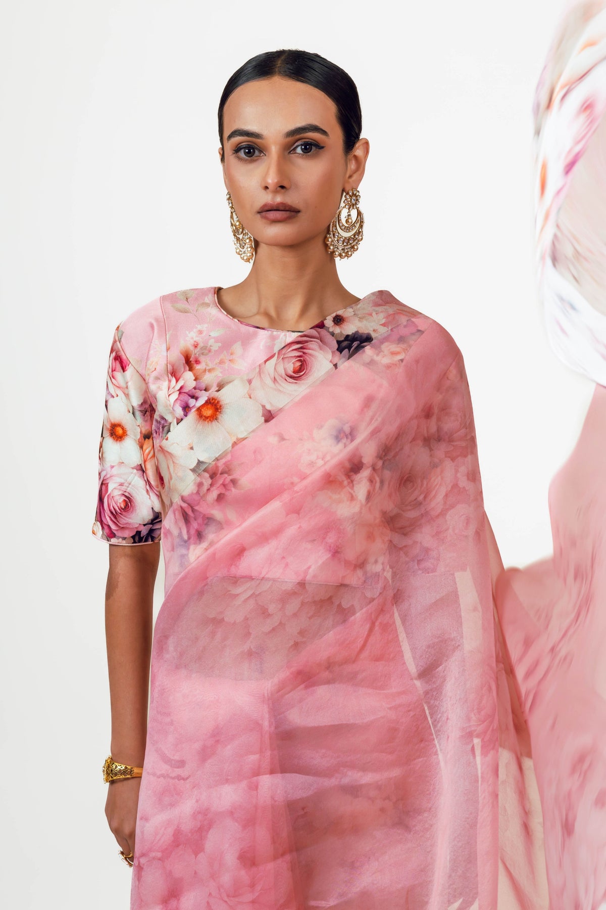 Lina Pink Organza Saree