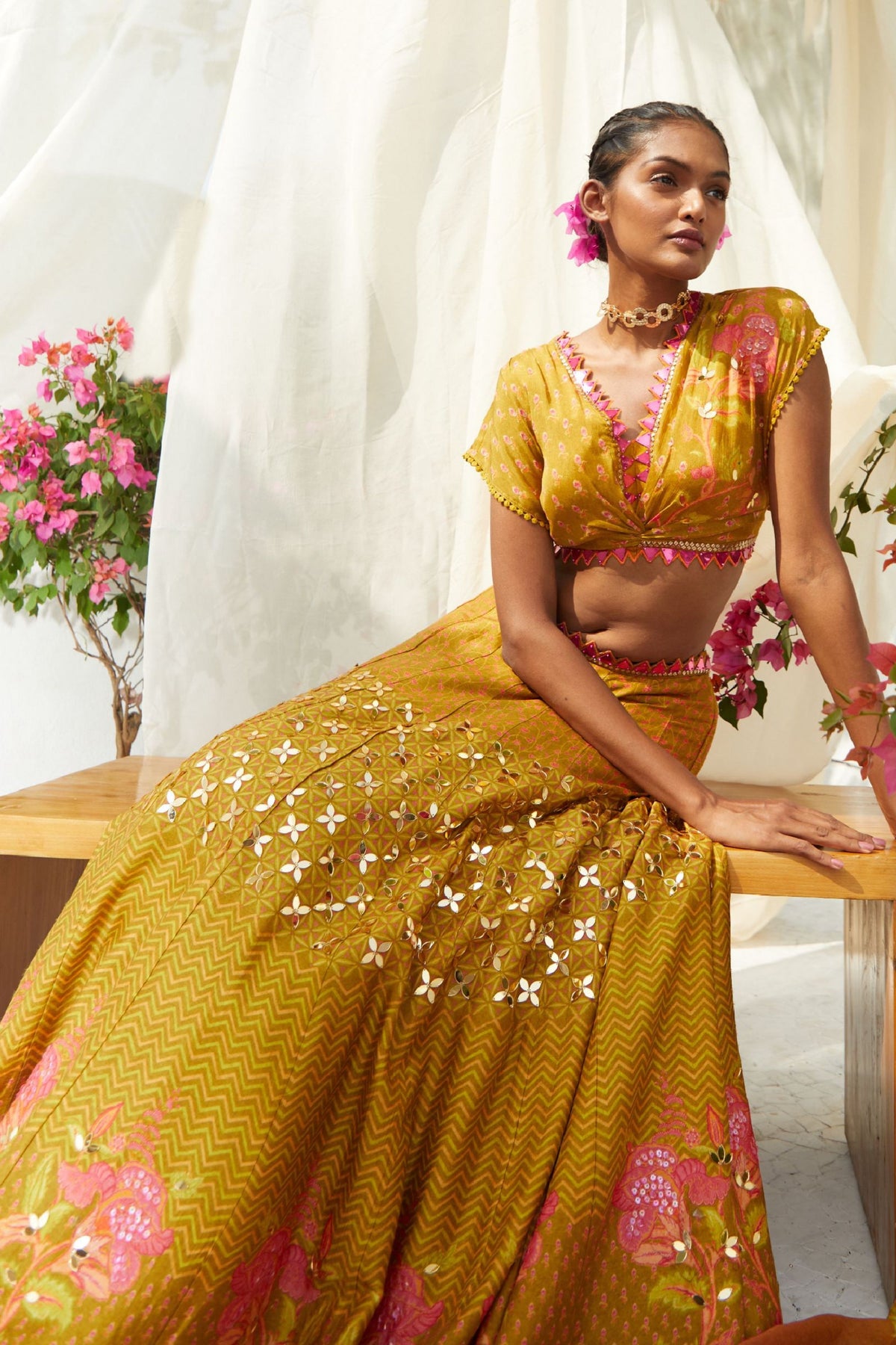 Mehendi Lehenga Set