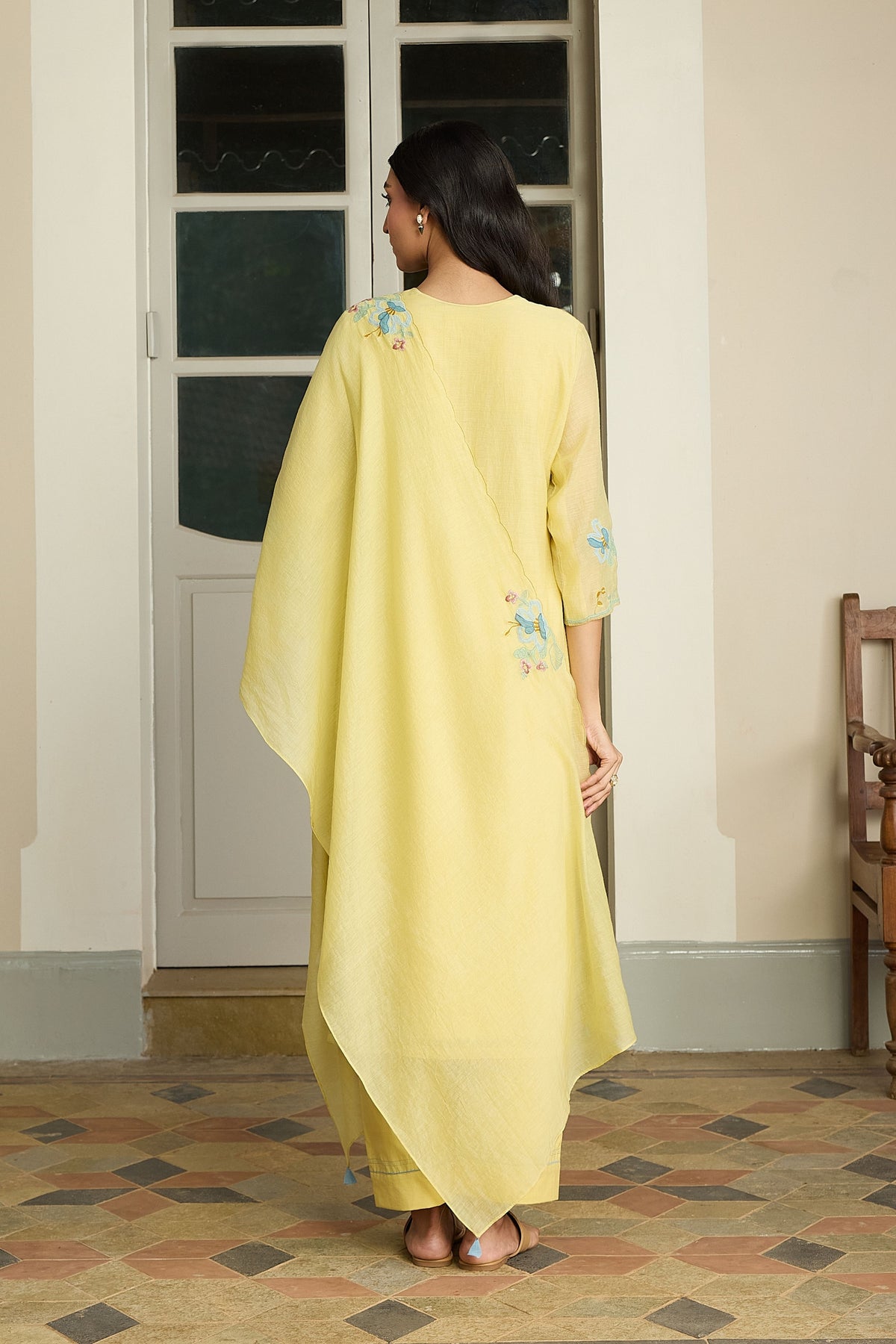 Lemon Applique Kurta Set