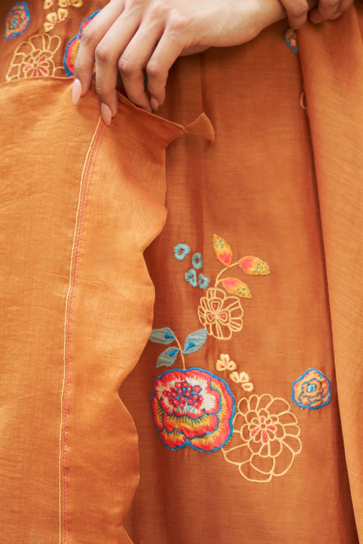 Marigold Floral Embroidery Kurta Set