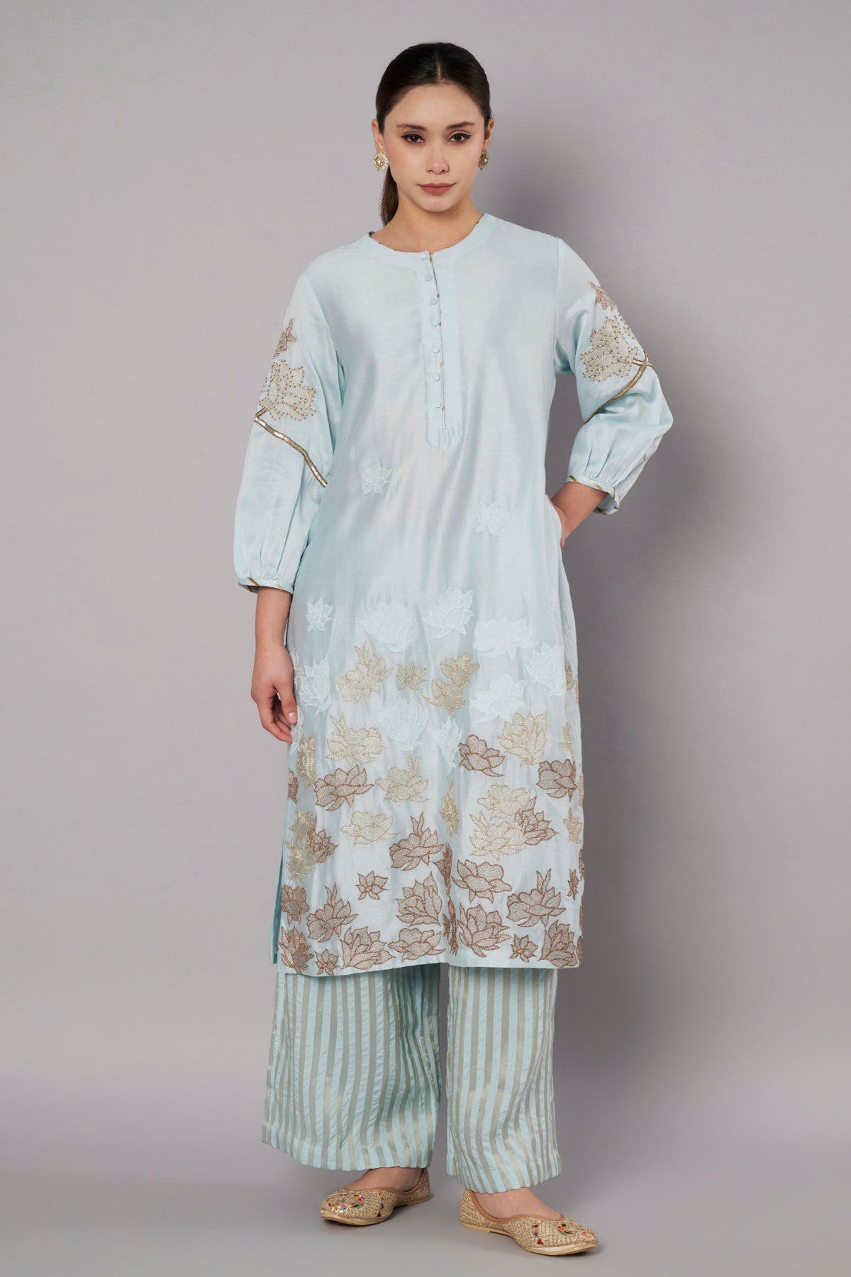 Petal Promise Ice Blue Kurta Set
