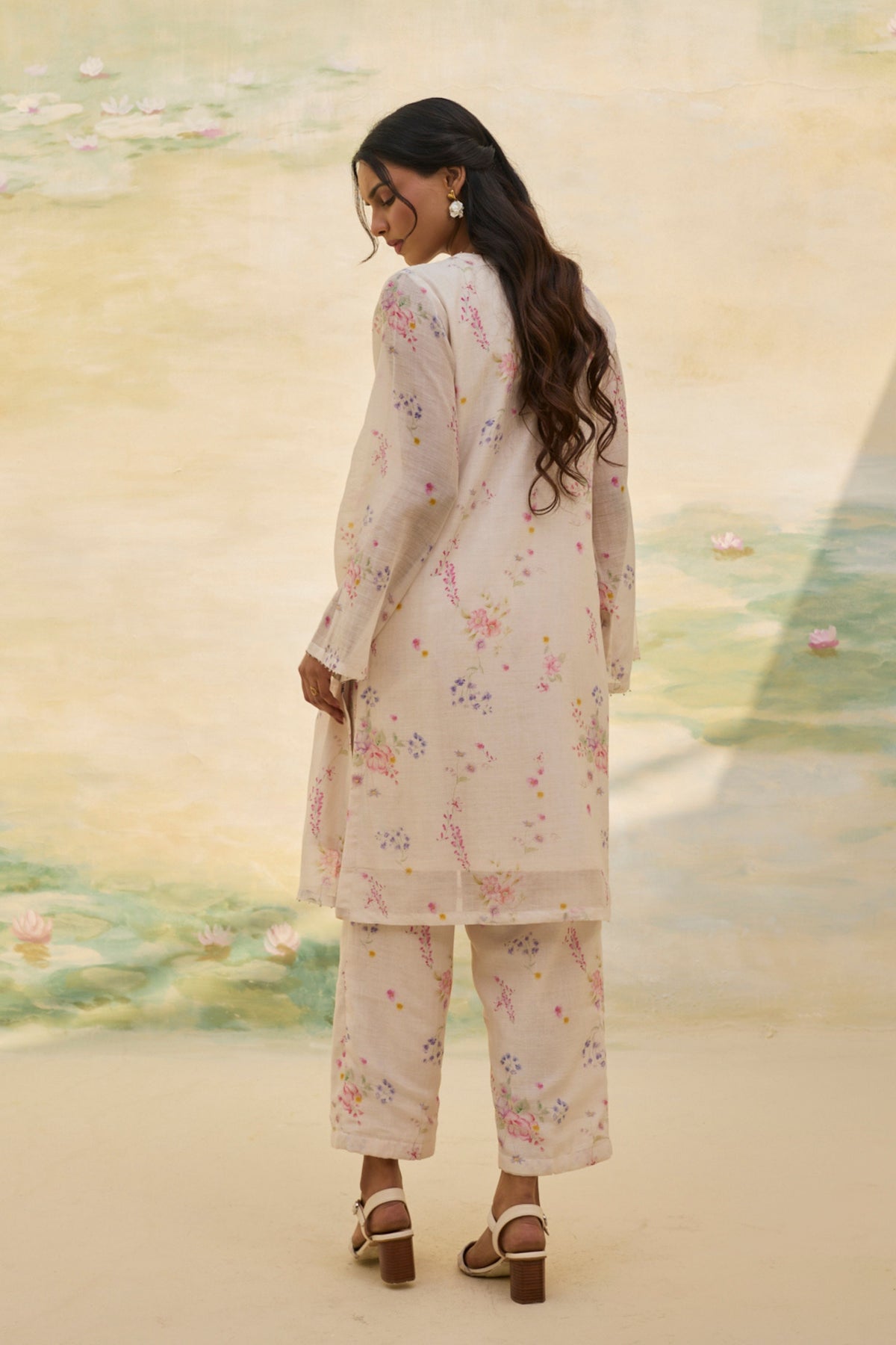 Ivory Floral Tunic Set