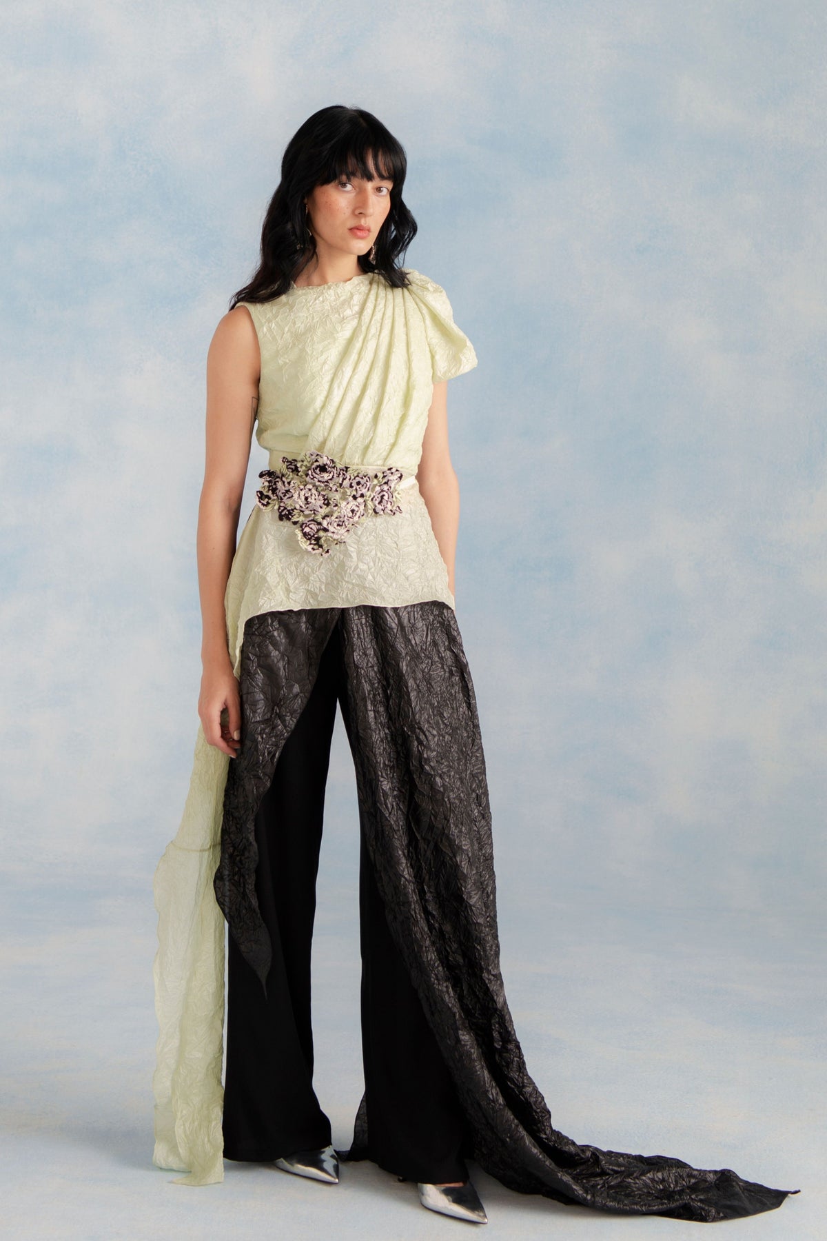 Crush Top with Drape Pants