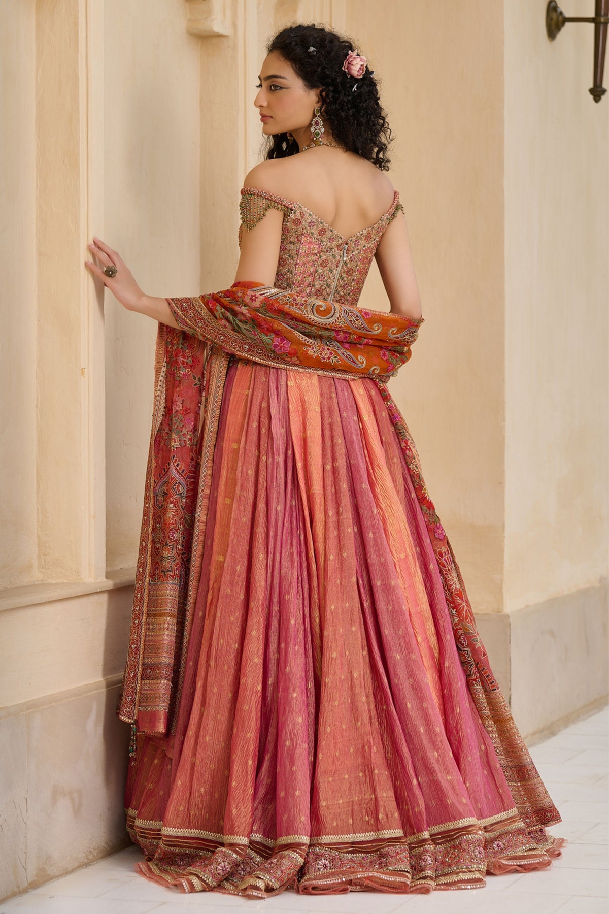 Textile Kashida Embroidered Lehenga