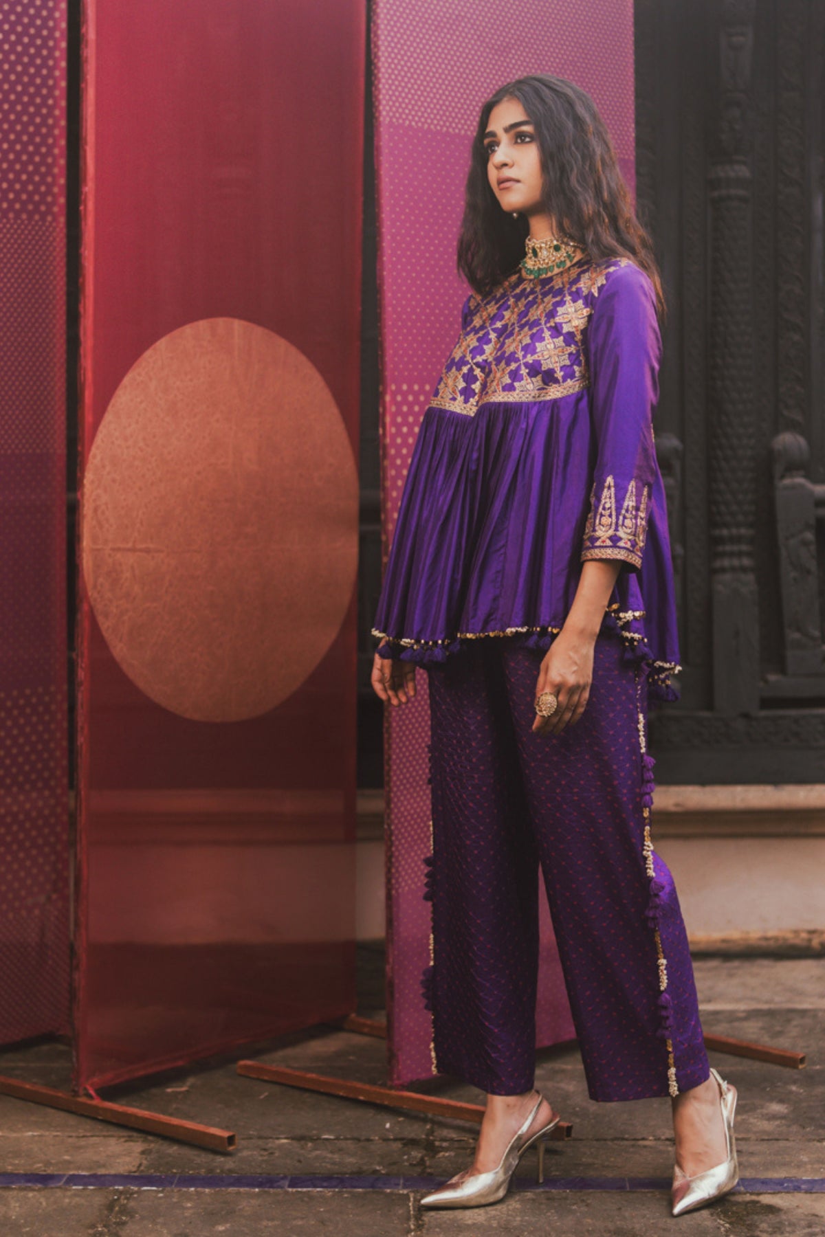 Aditi Purple Tunic Set