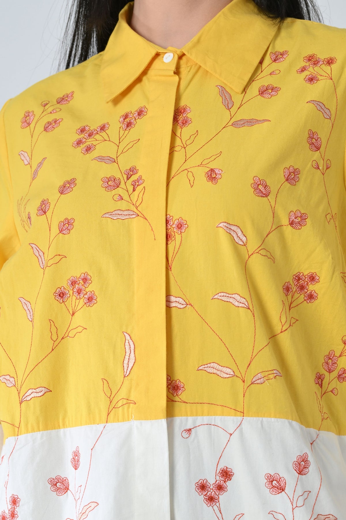 Sunlit Bloom High Low Shirt Dress