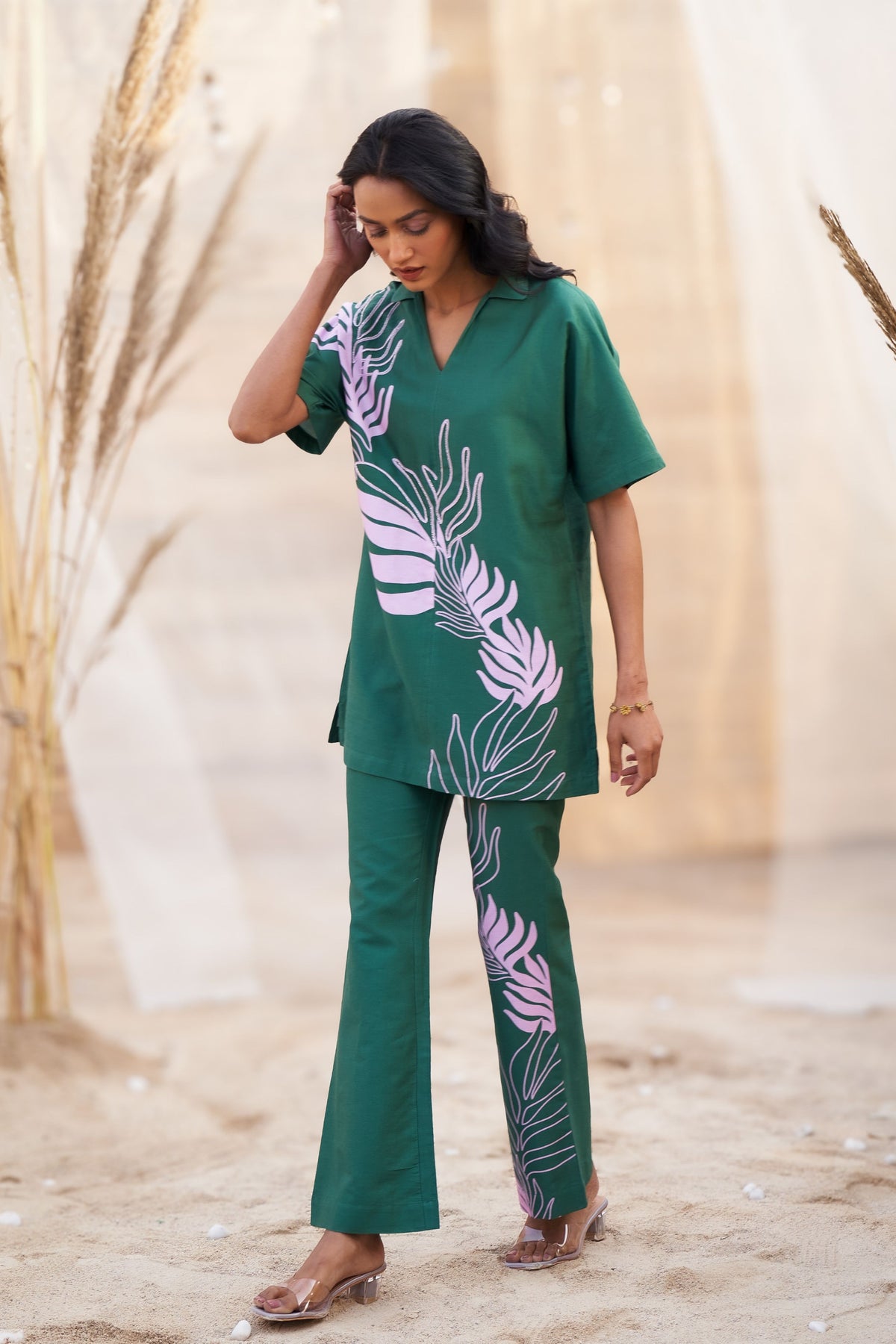 Reveria Green Tunic Set