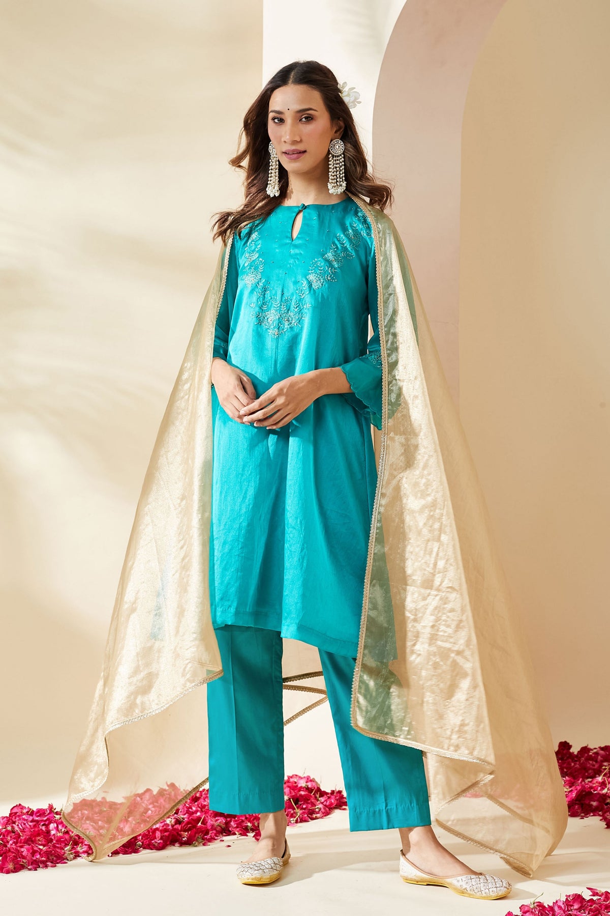 Turquoise Ruksaar Kurta Set