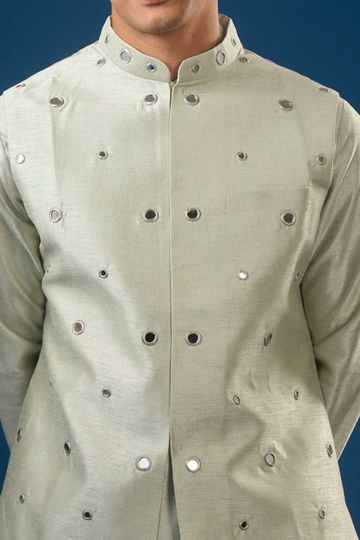 Sage Green Kurta-bundi Set