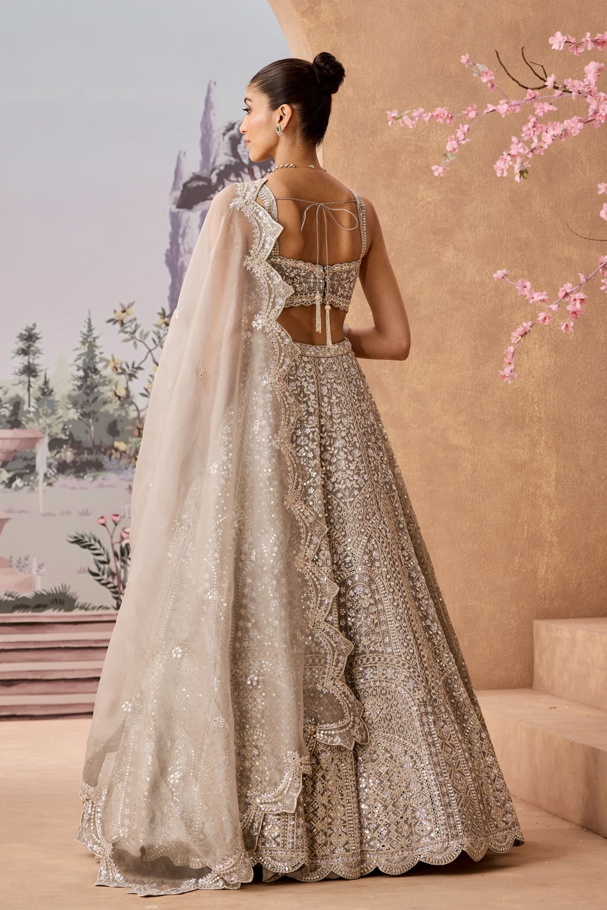 Msi Grey Heavy Dome Lehenga Set