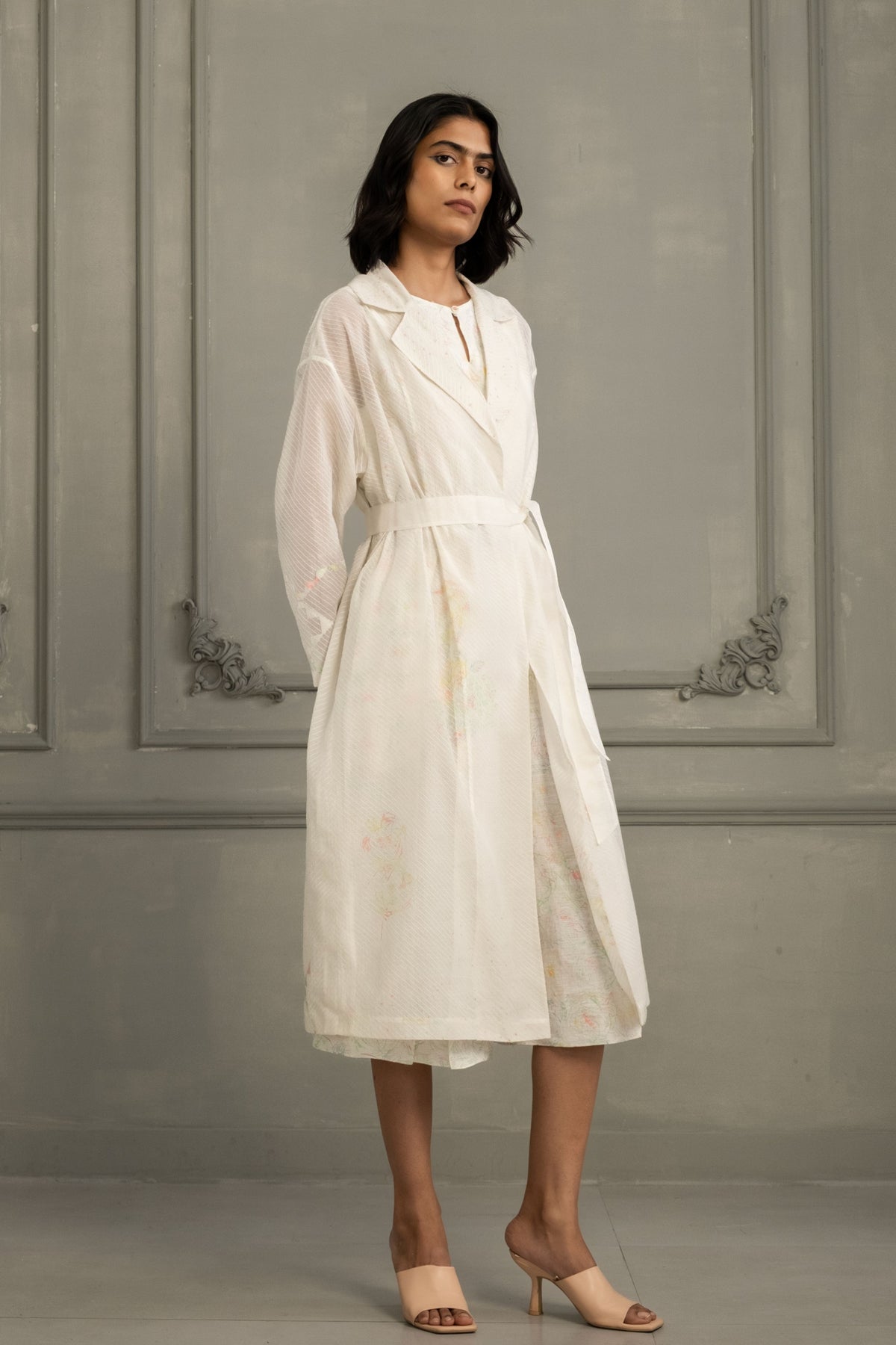 Ivory Quilted Jacket Jumpsuit