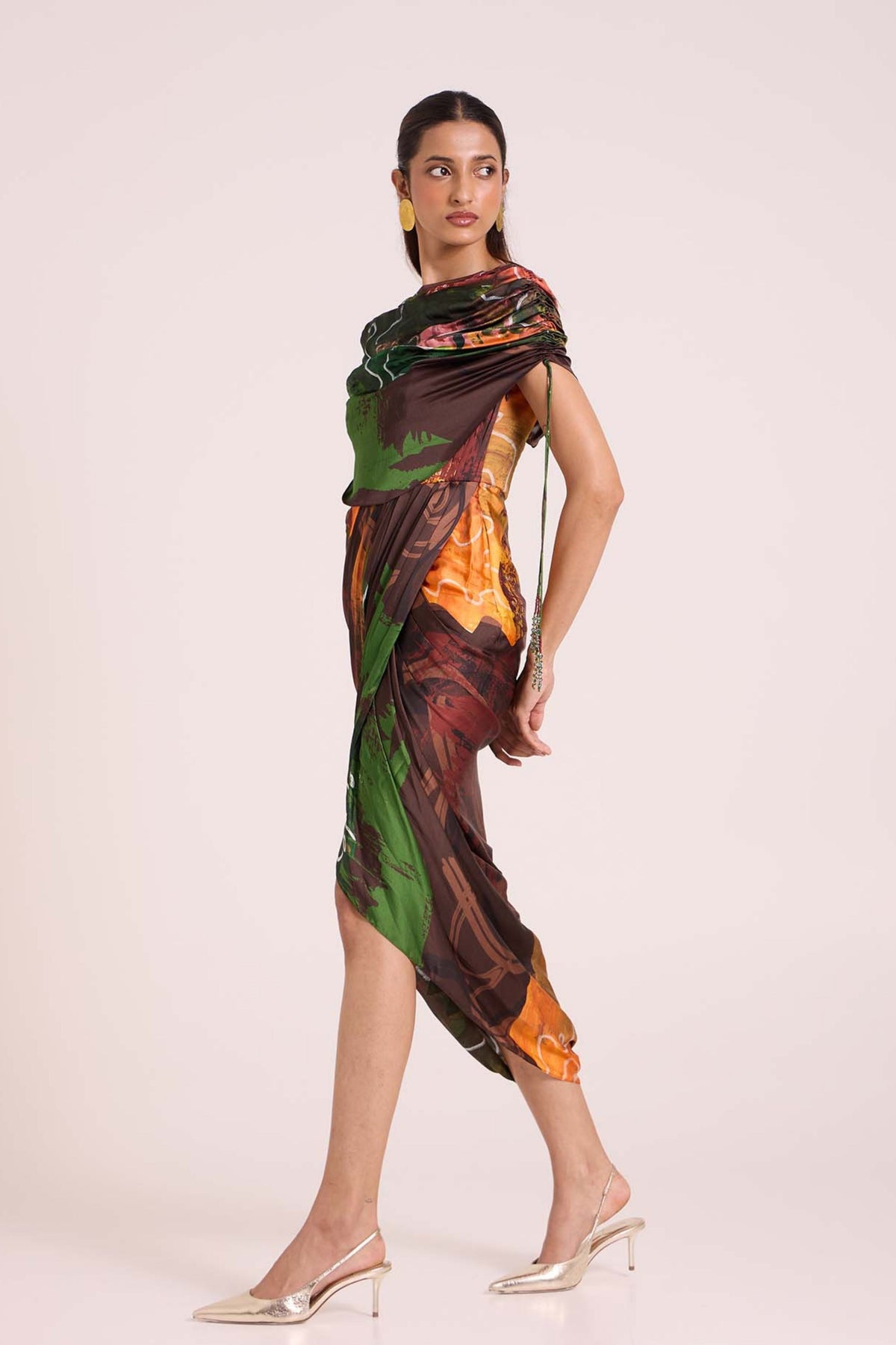 Ceres Midi Cape Dress