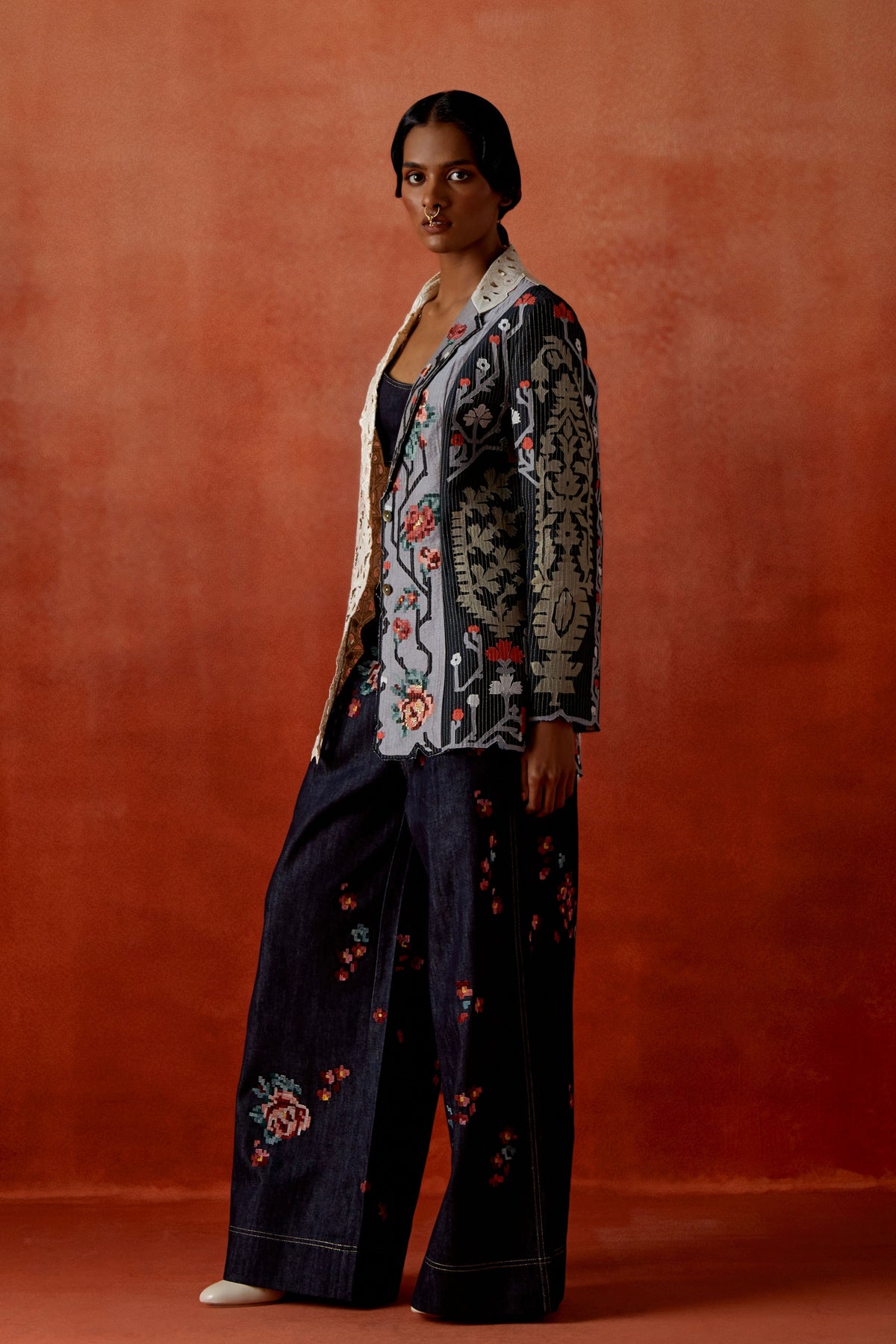 Tri-color Jacket Set