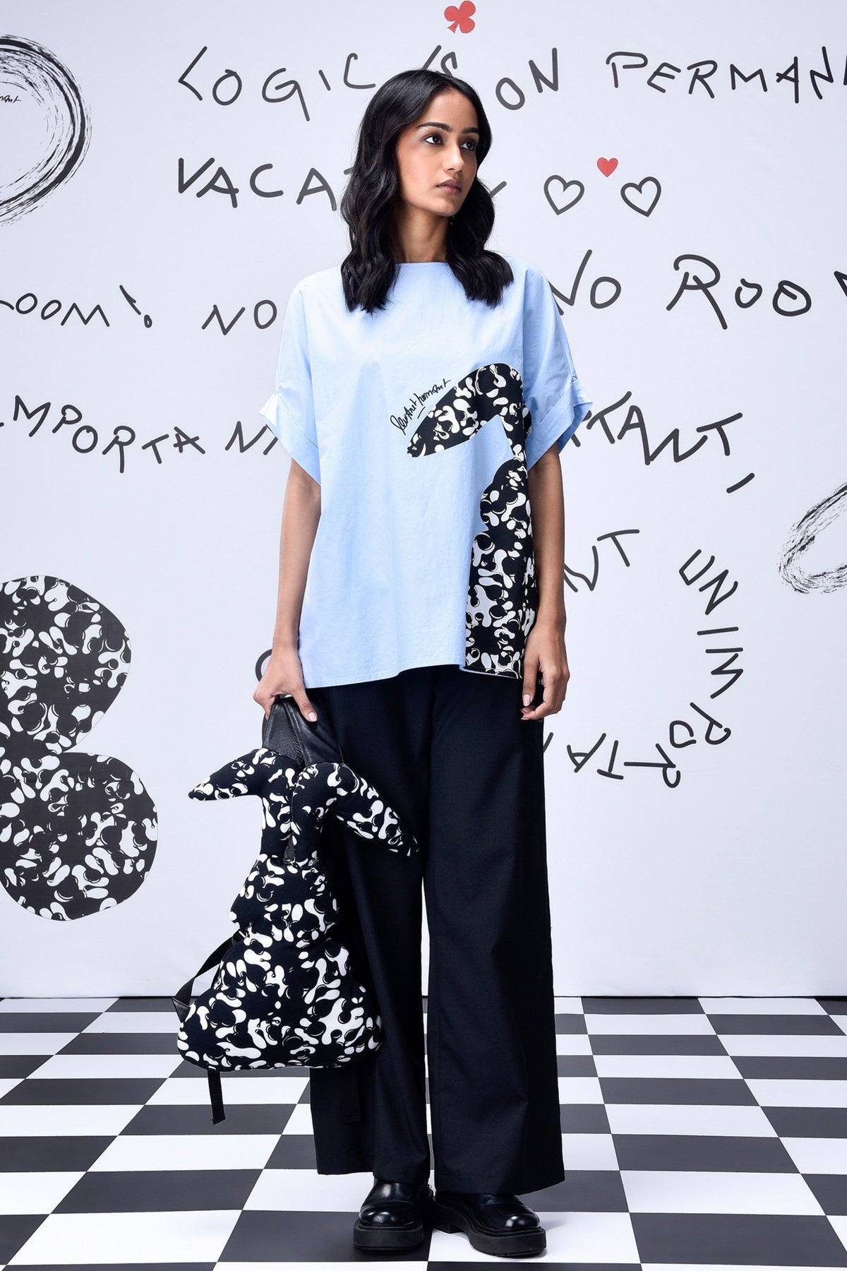 Rabbit Texture Top Light Blue
