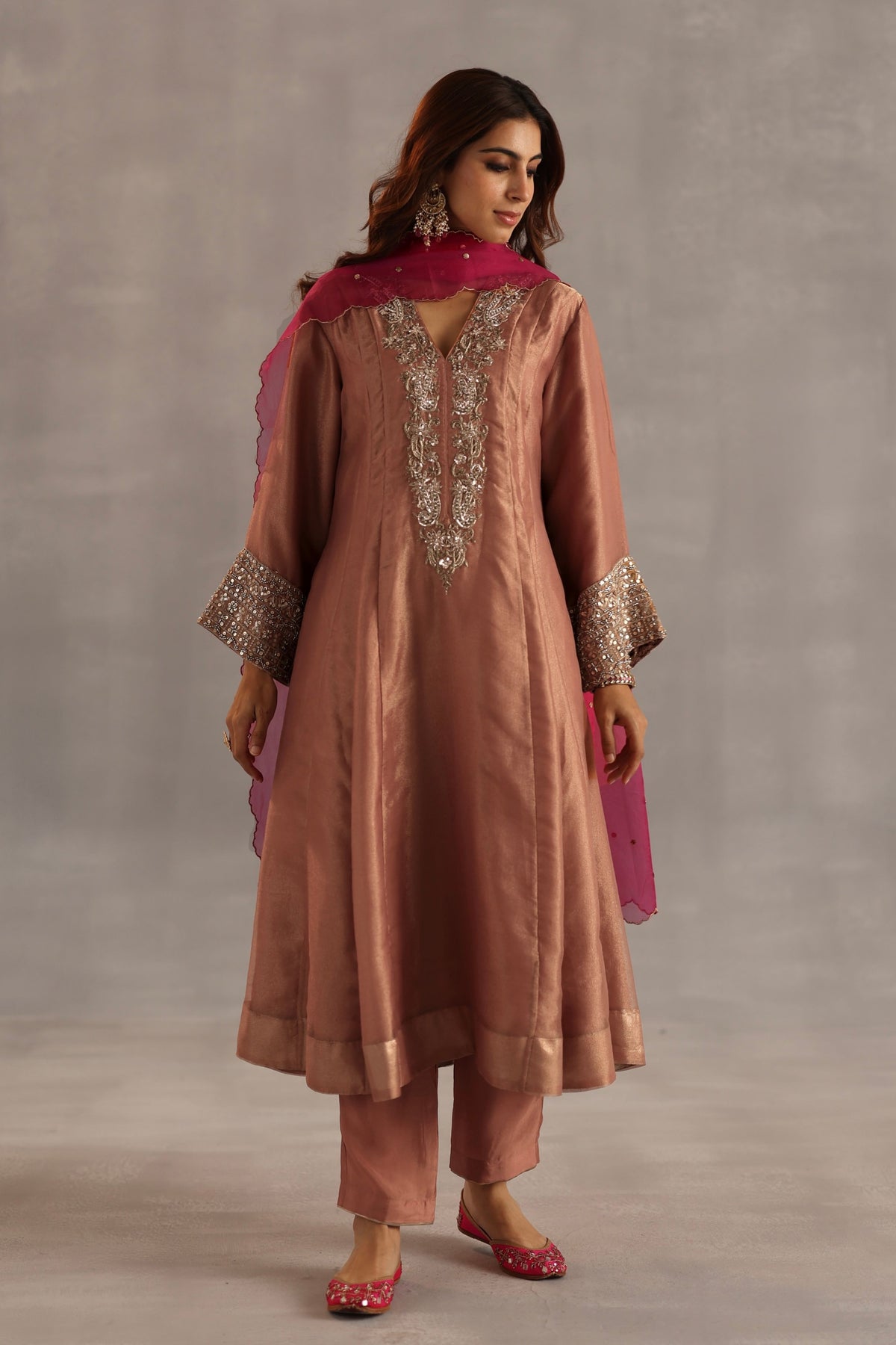 Ahiri Orange Kurta Set