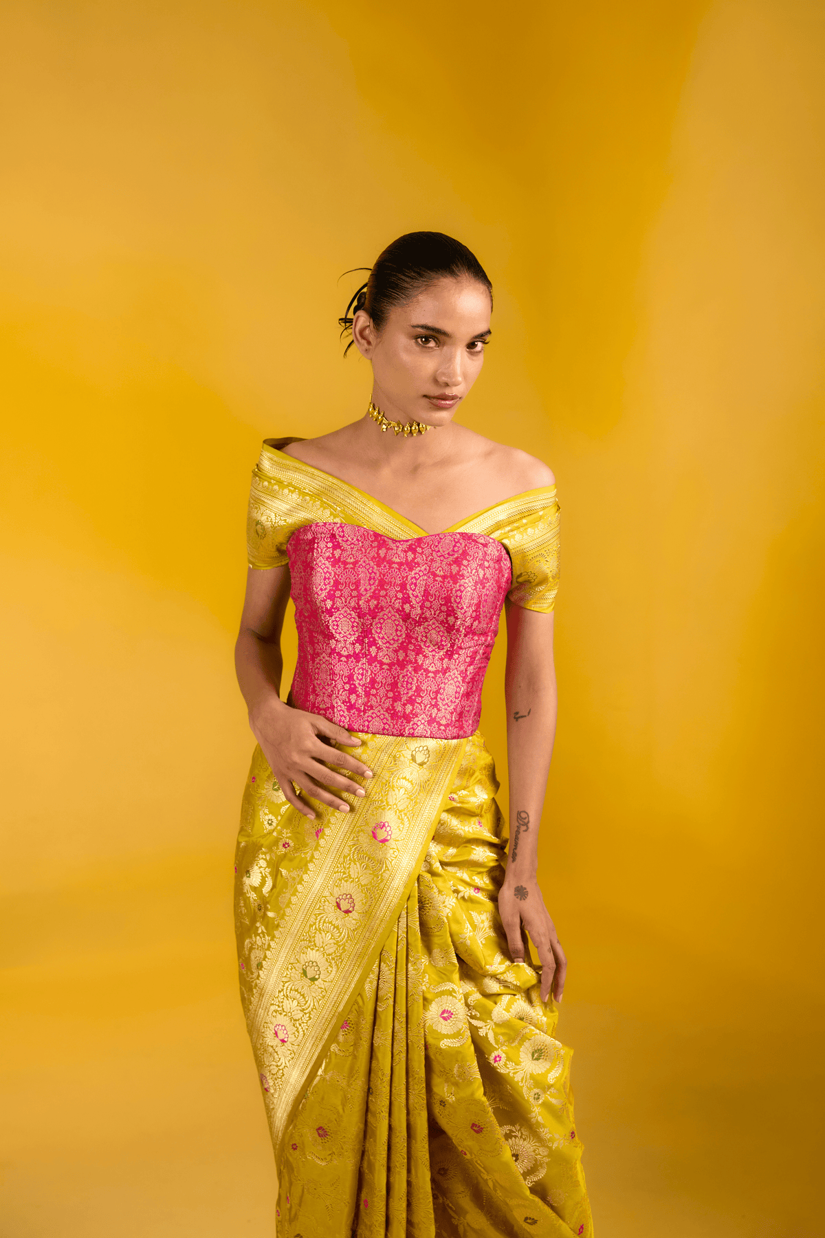 The Citrus Spark Saree