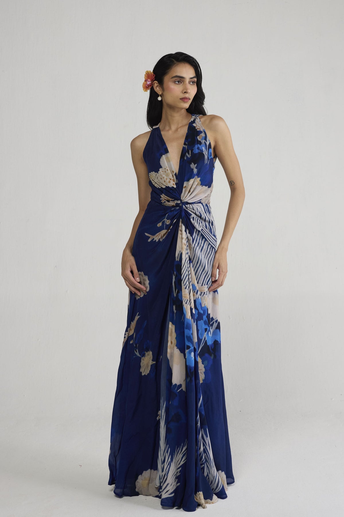 Ren V Neck Draped Dress