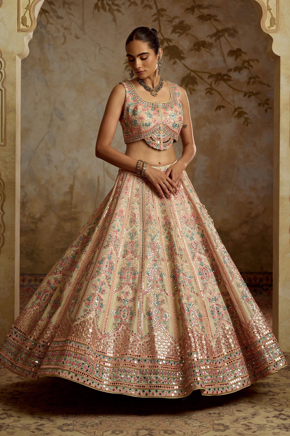 Ivory Tissue Lehenga Set