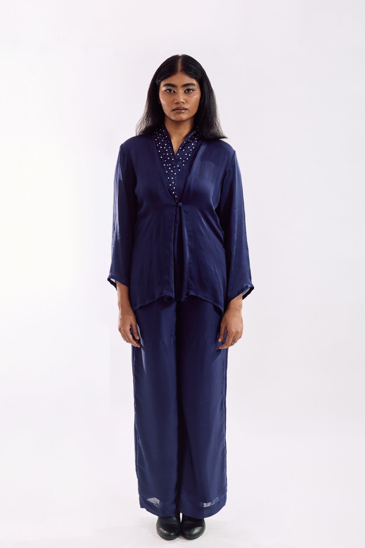 Indigo Button Down Top