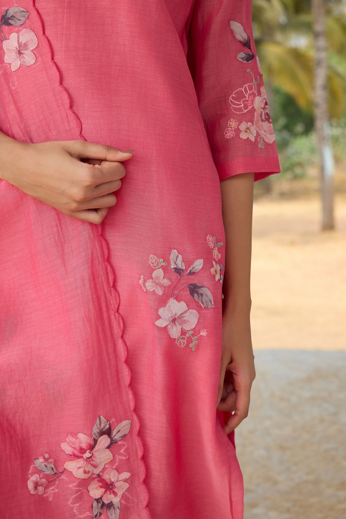Rose Applique Kurta Set
