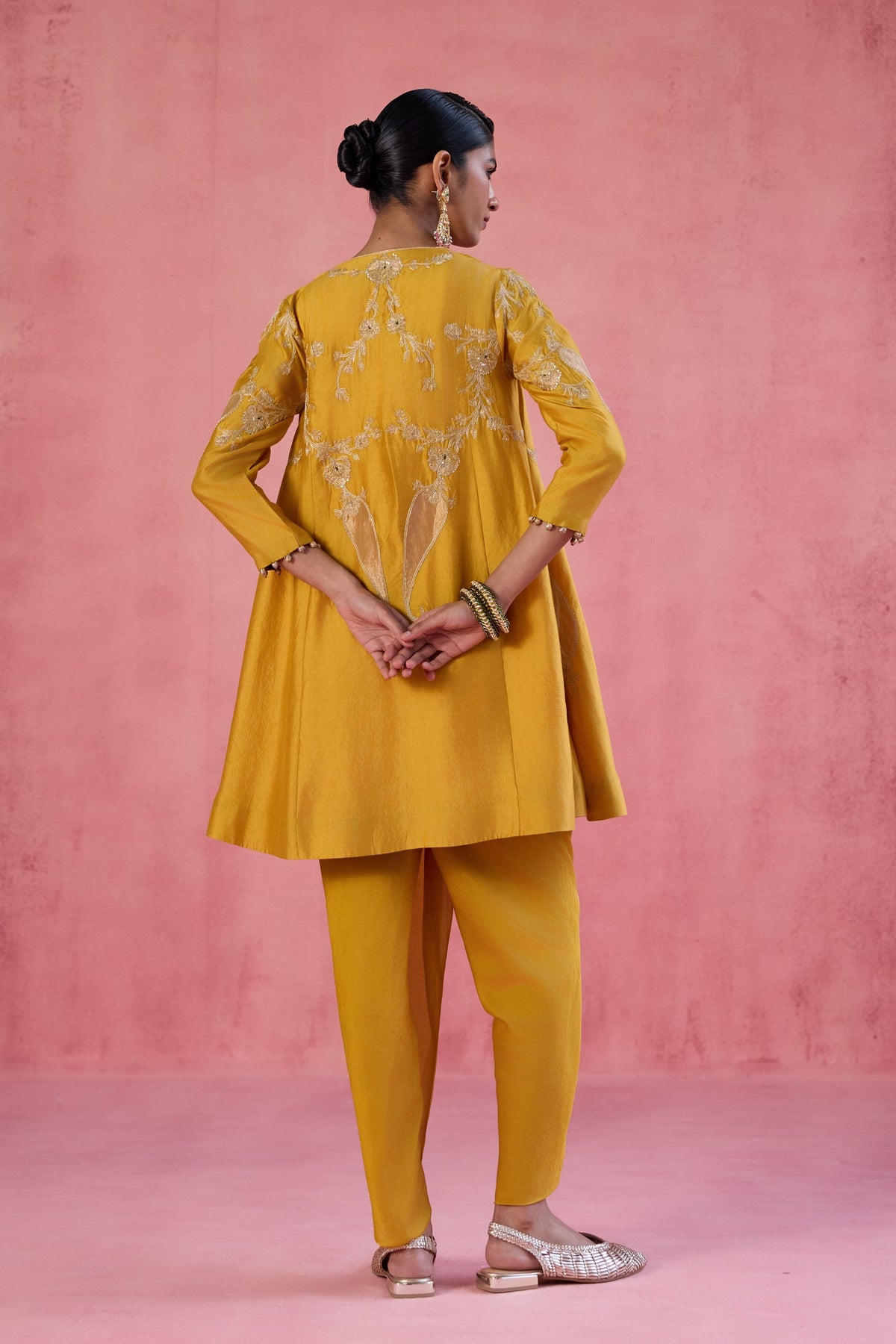 Nargis Mustard Dhoti Set