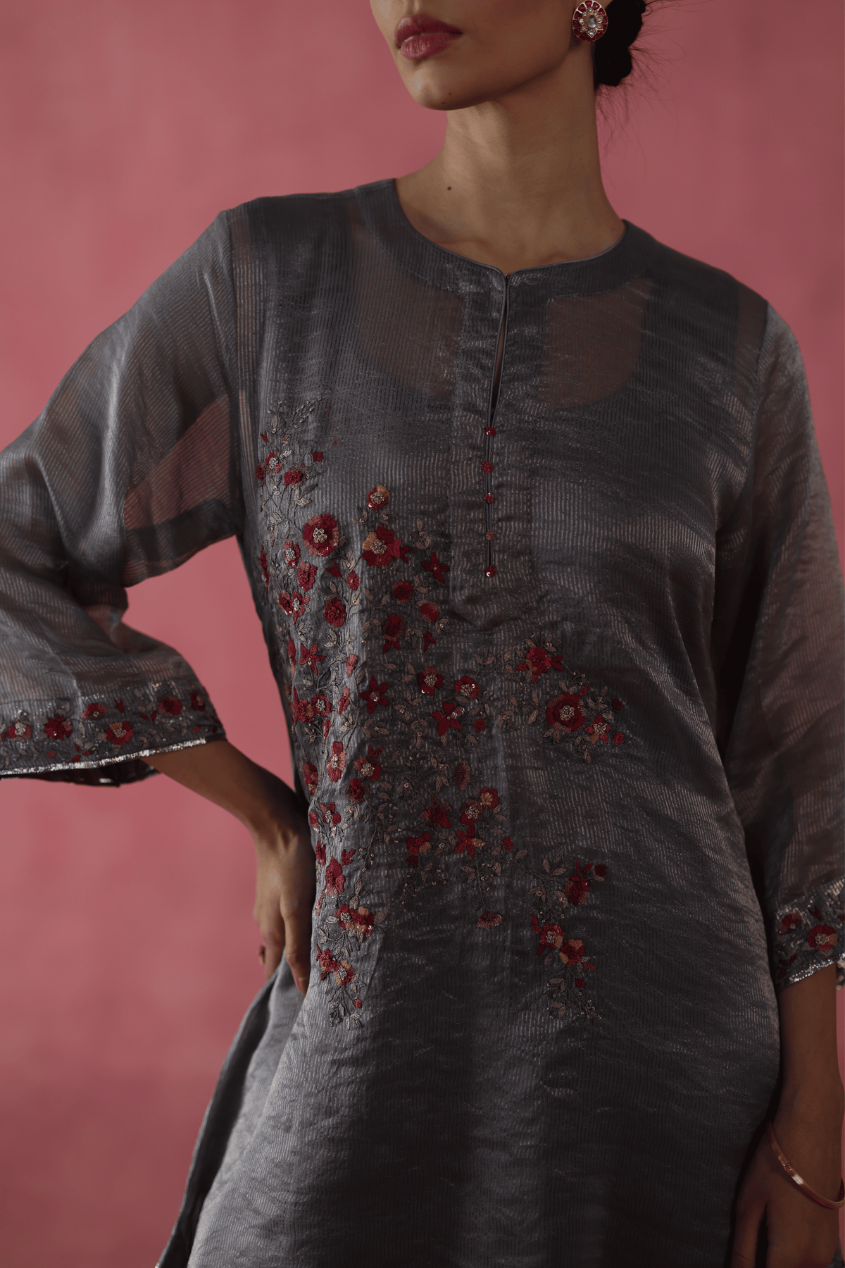 Grey Phirni Kurta Set