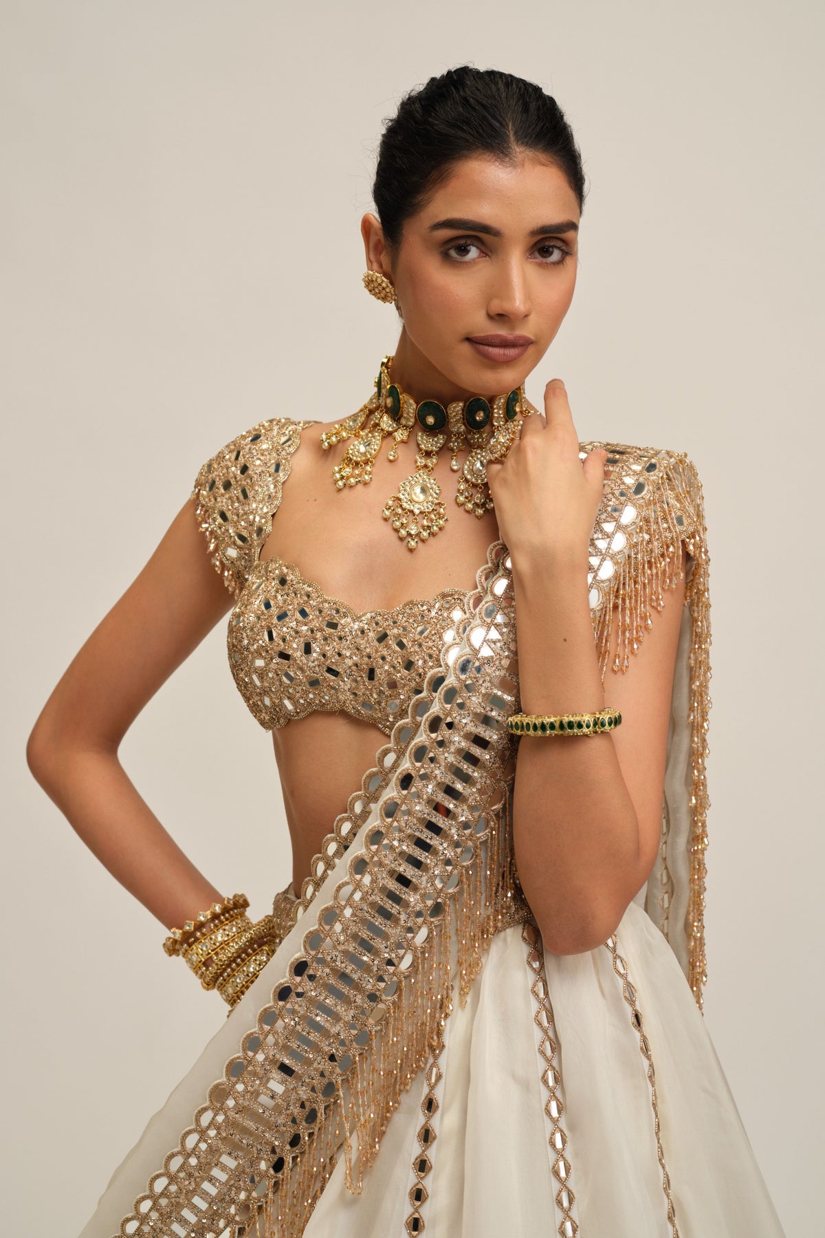 Off White Lehenga Set