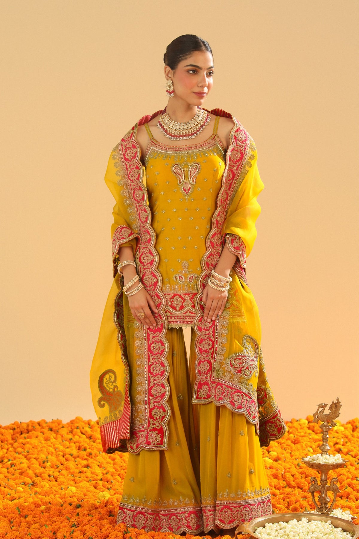 Yellow Kurta Sharara Set