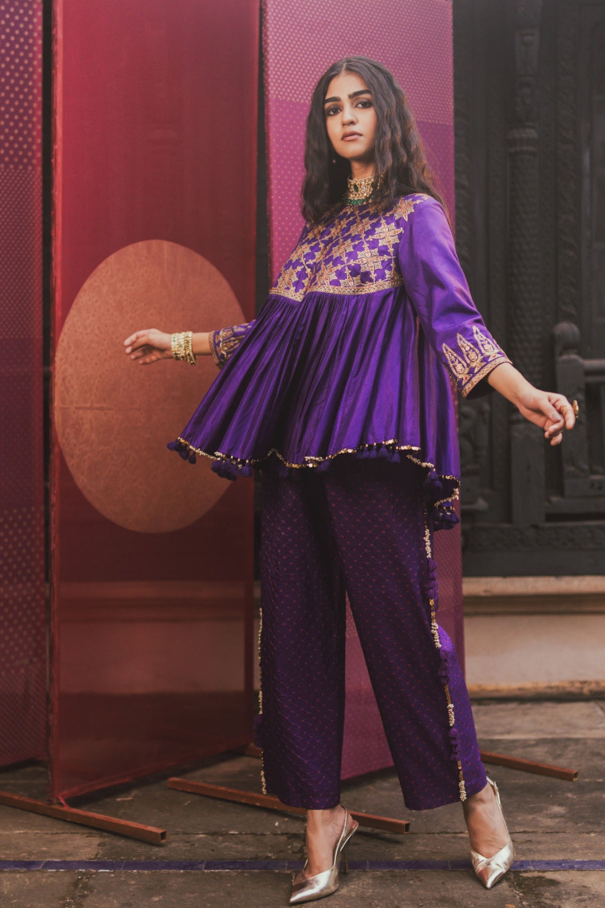 Aditi Purple Tunic Set
