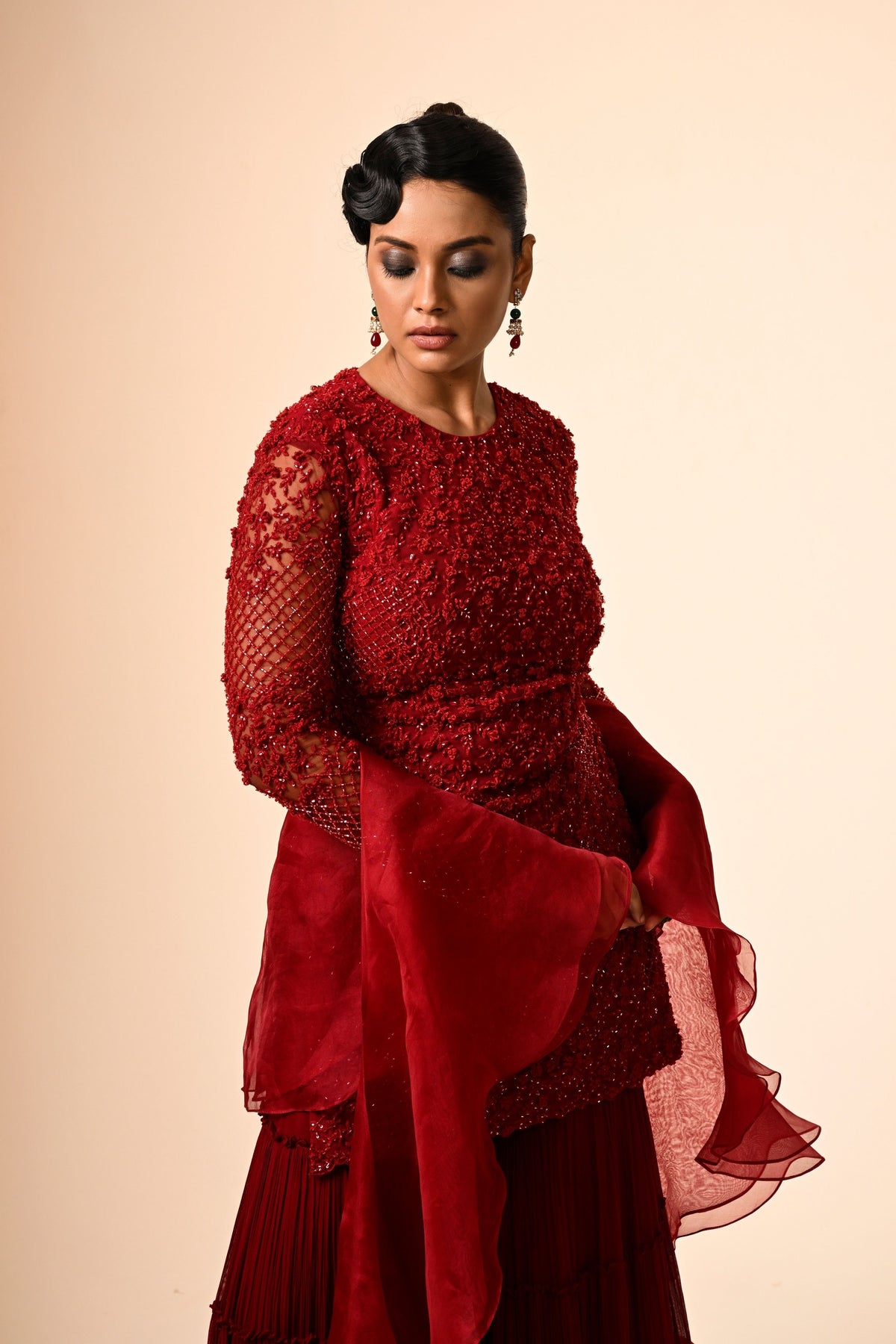 Floral Jaal Sharara Set