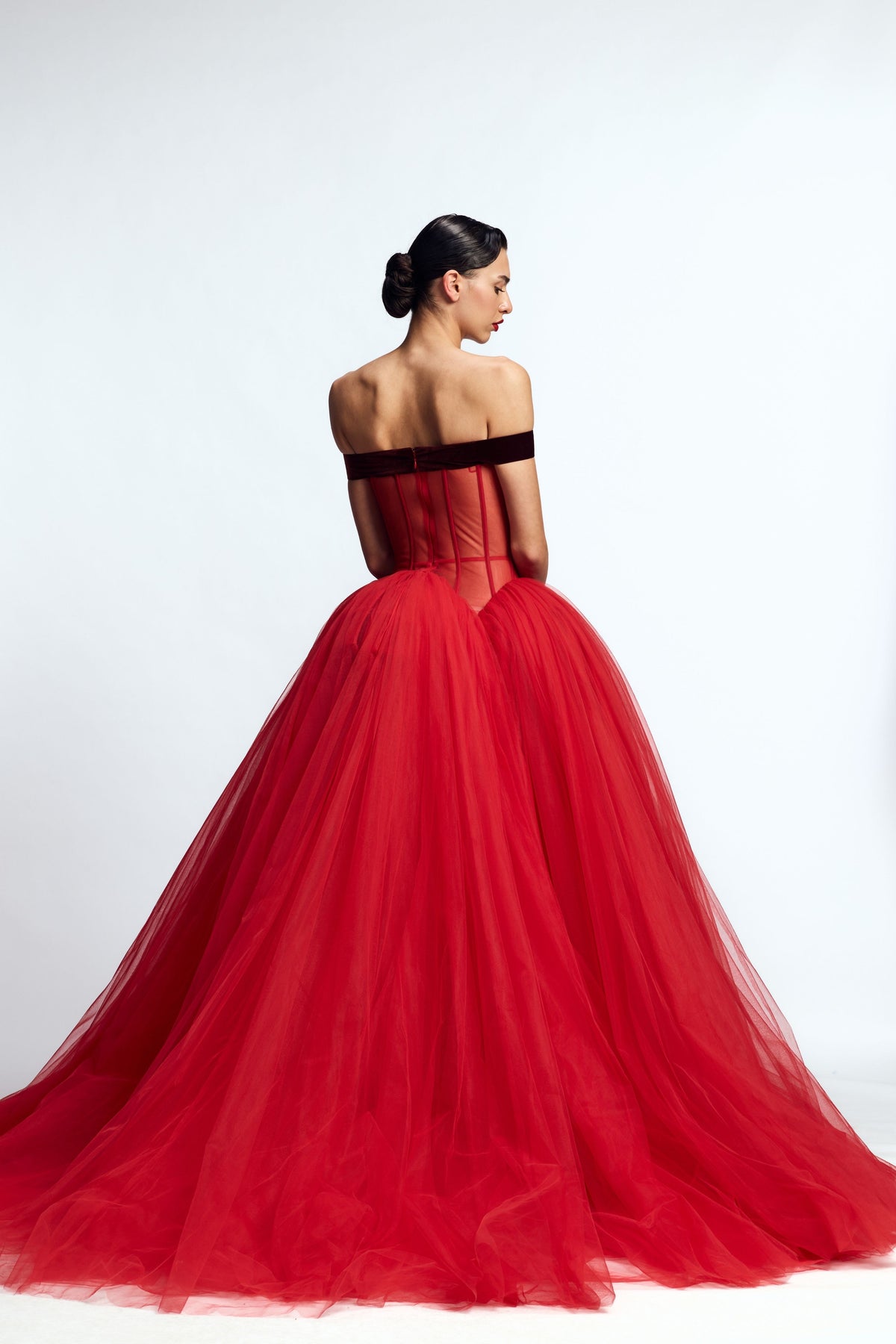 Red Corseted Gown
