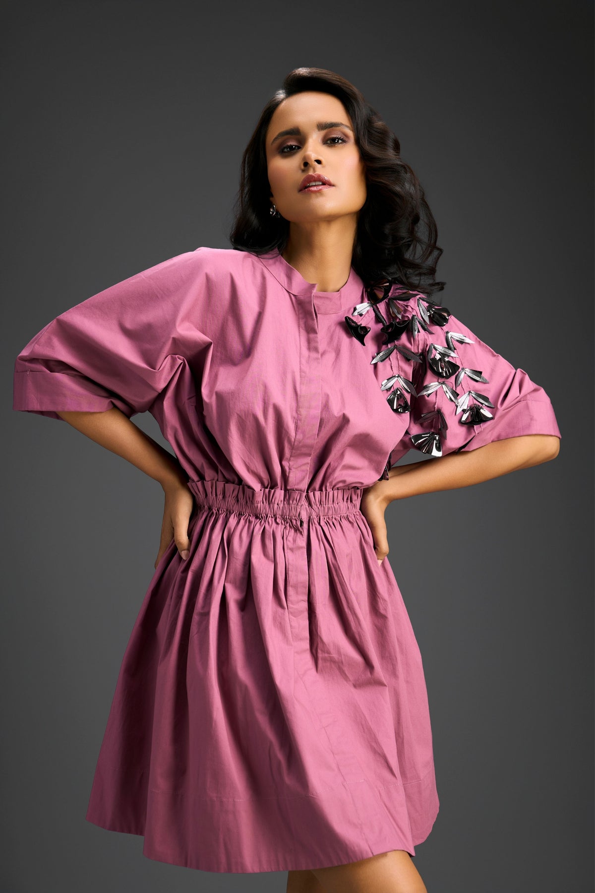 Pink Embroidered Dress