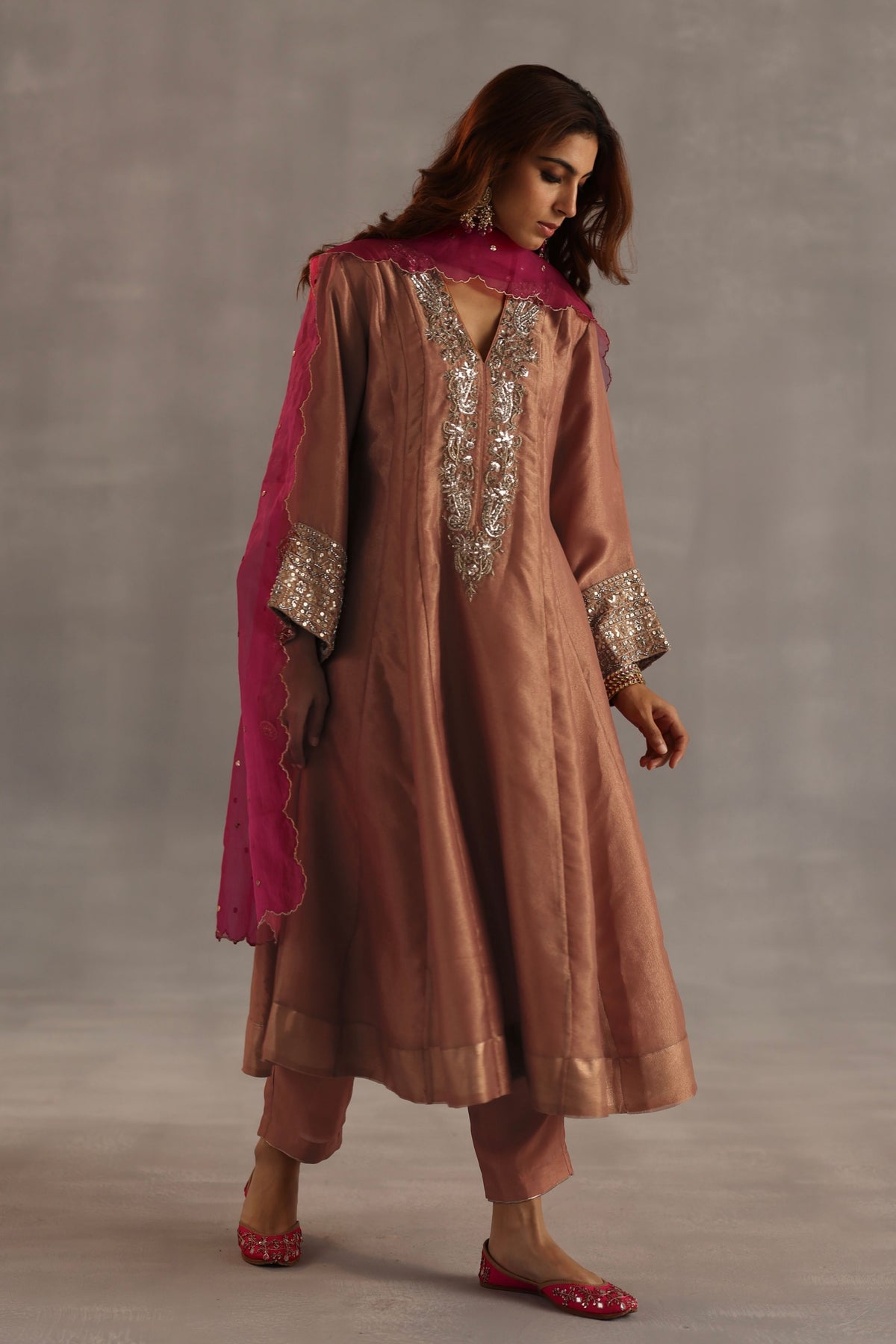 Ahiri Orange Kurta Set