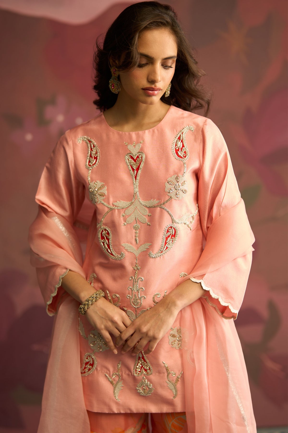 Peach Ember Sharara Set