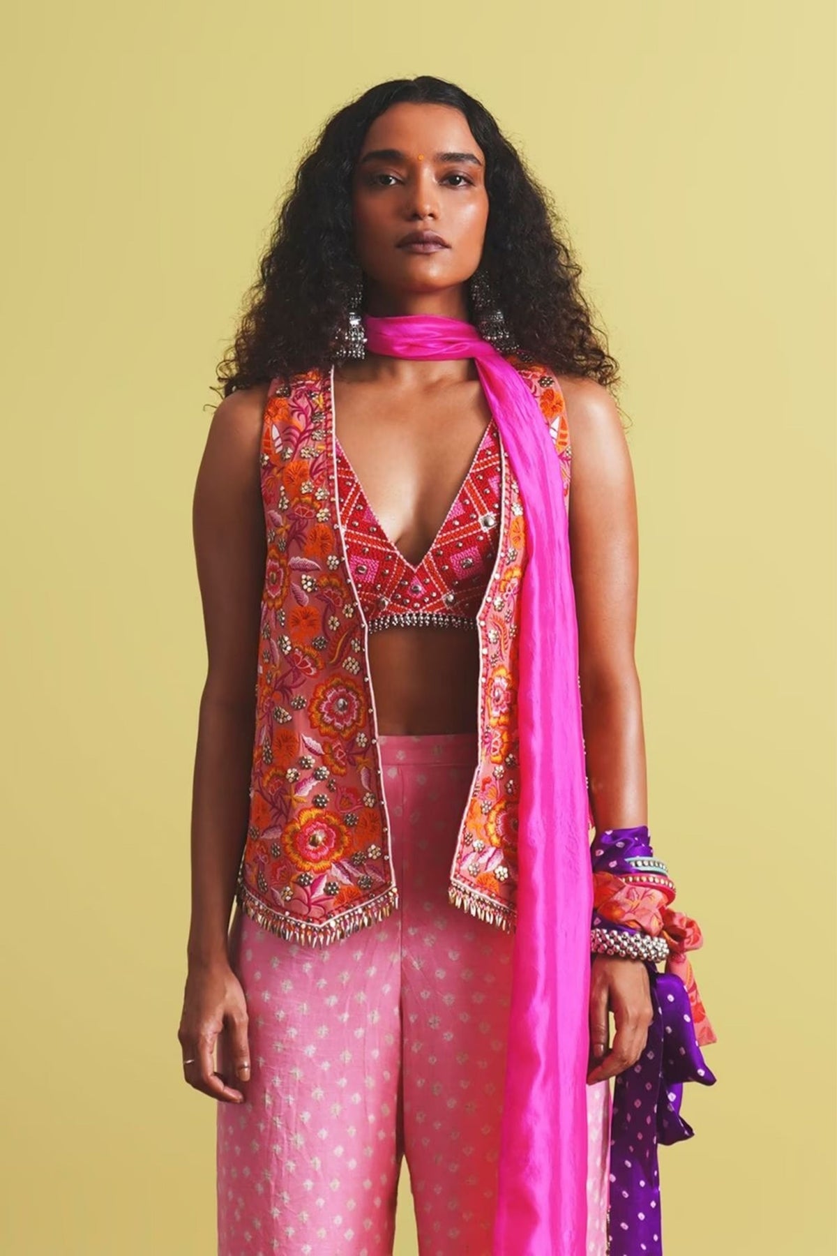 Mirrorwork Waistcoat Set