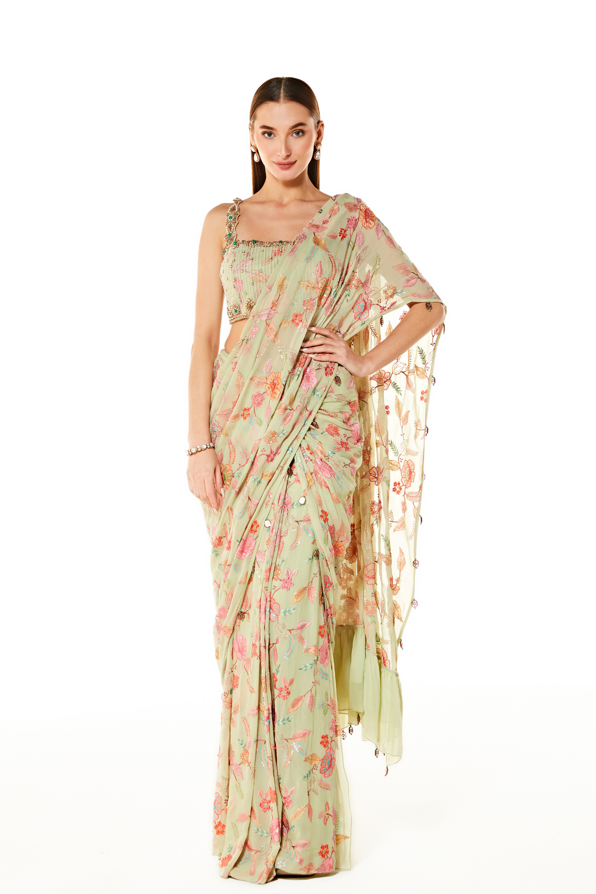 Sairaa Green Saree Set