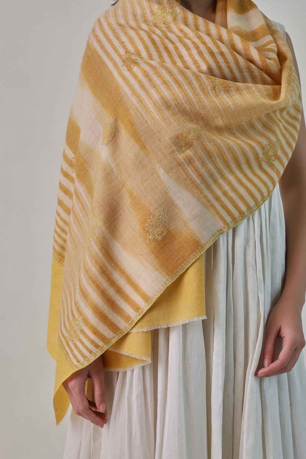 Palla Needlework Yellow Stole