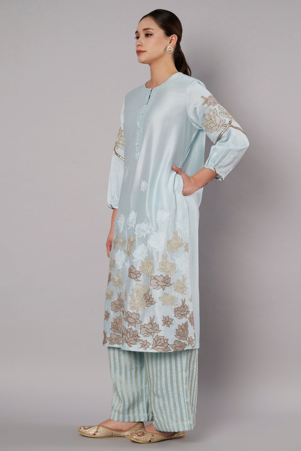 Petal Promise Ice Blue Kurta Set
