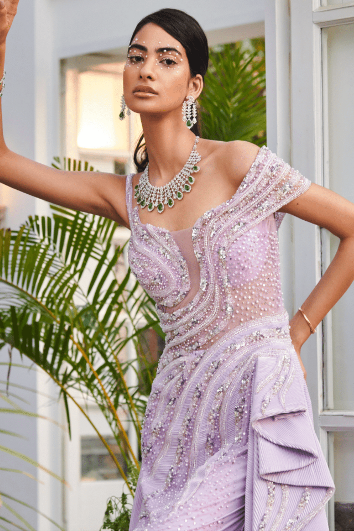 Embelished Flare Peplum Gown
