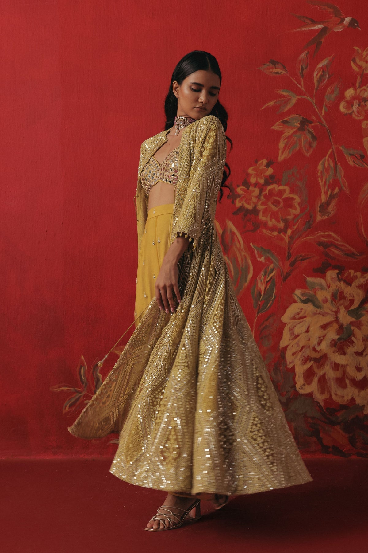 Long Anarkali Jacket Set