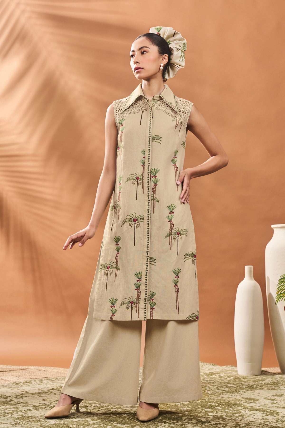 Sage Green Blooming Tunic Set