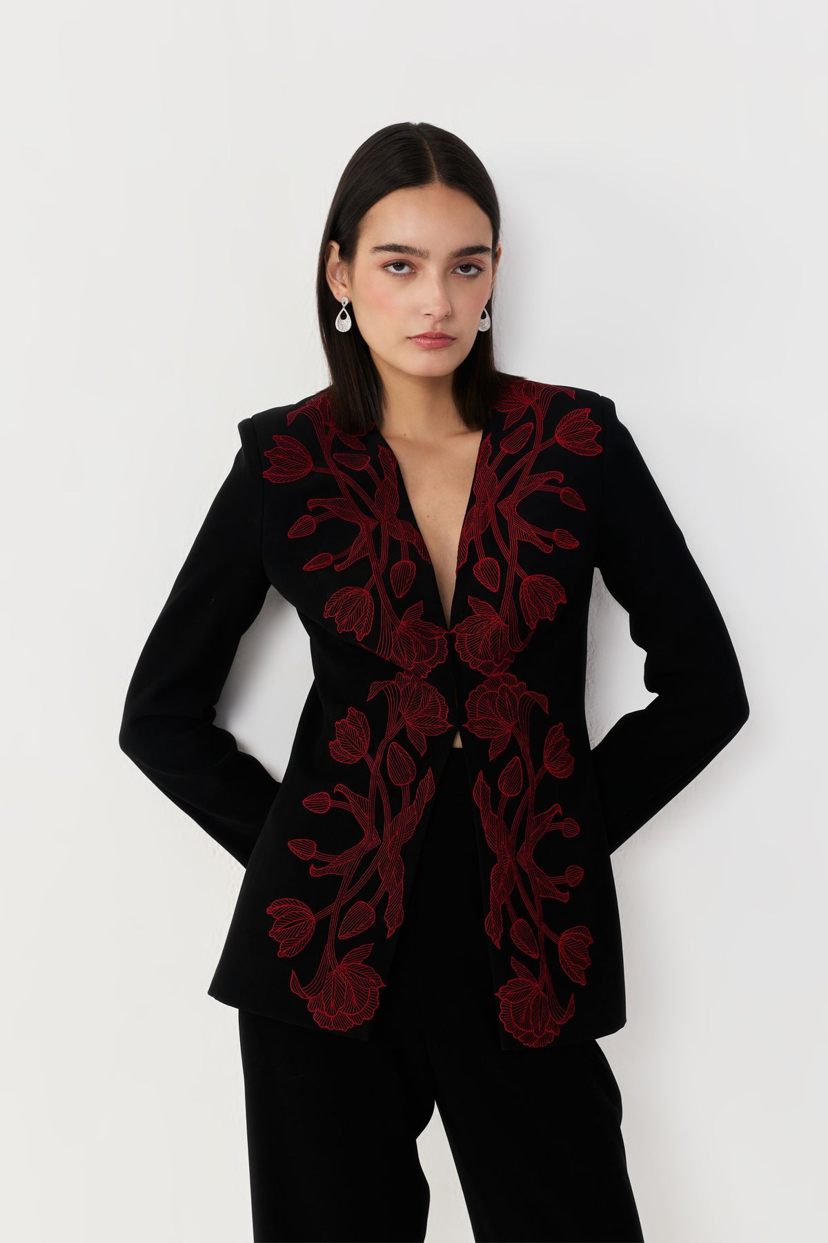 Wild Tulip Collarless Blazer Set