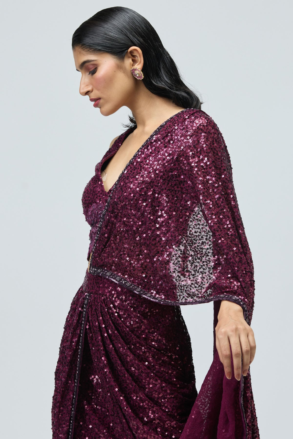 Sequin Drape Saree