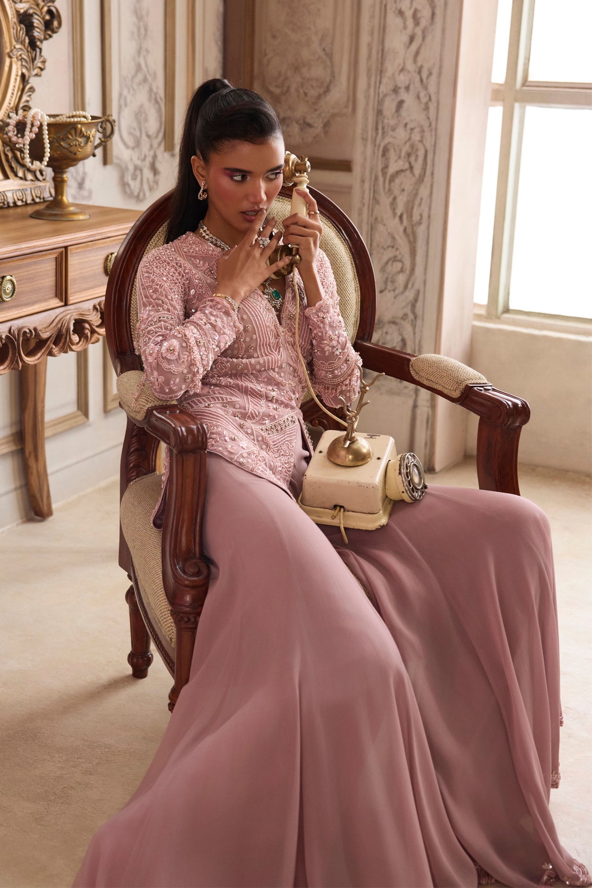 Champagne Peplum Set